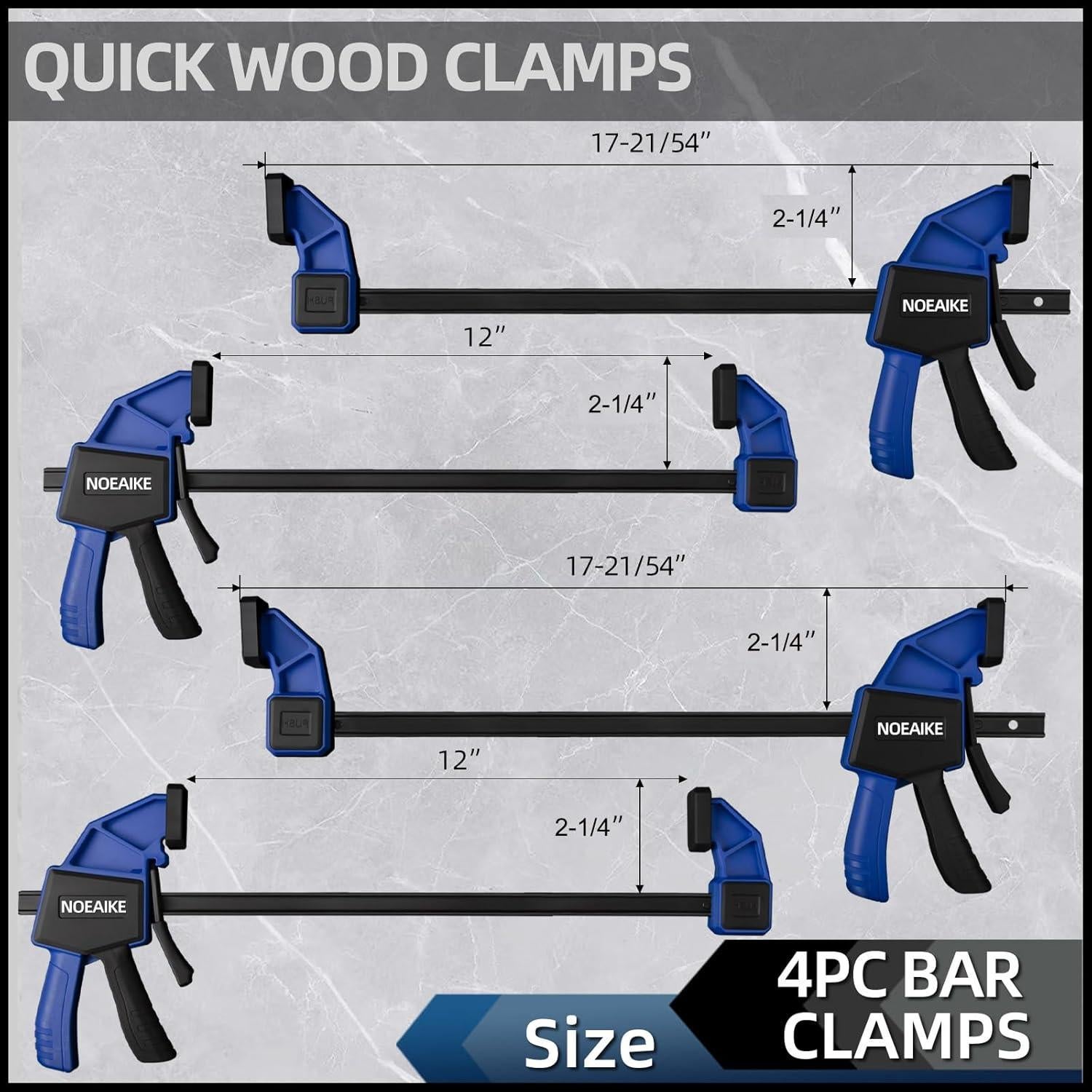 Garras de barra NOEAIKE, 4 unidades, 30.48 cm, 68.18 kg