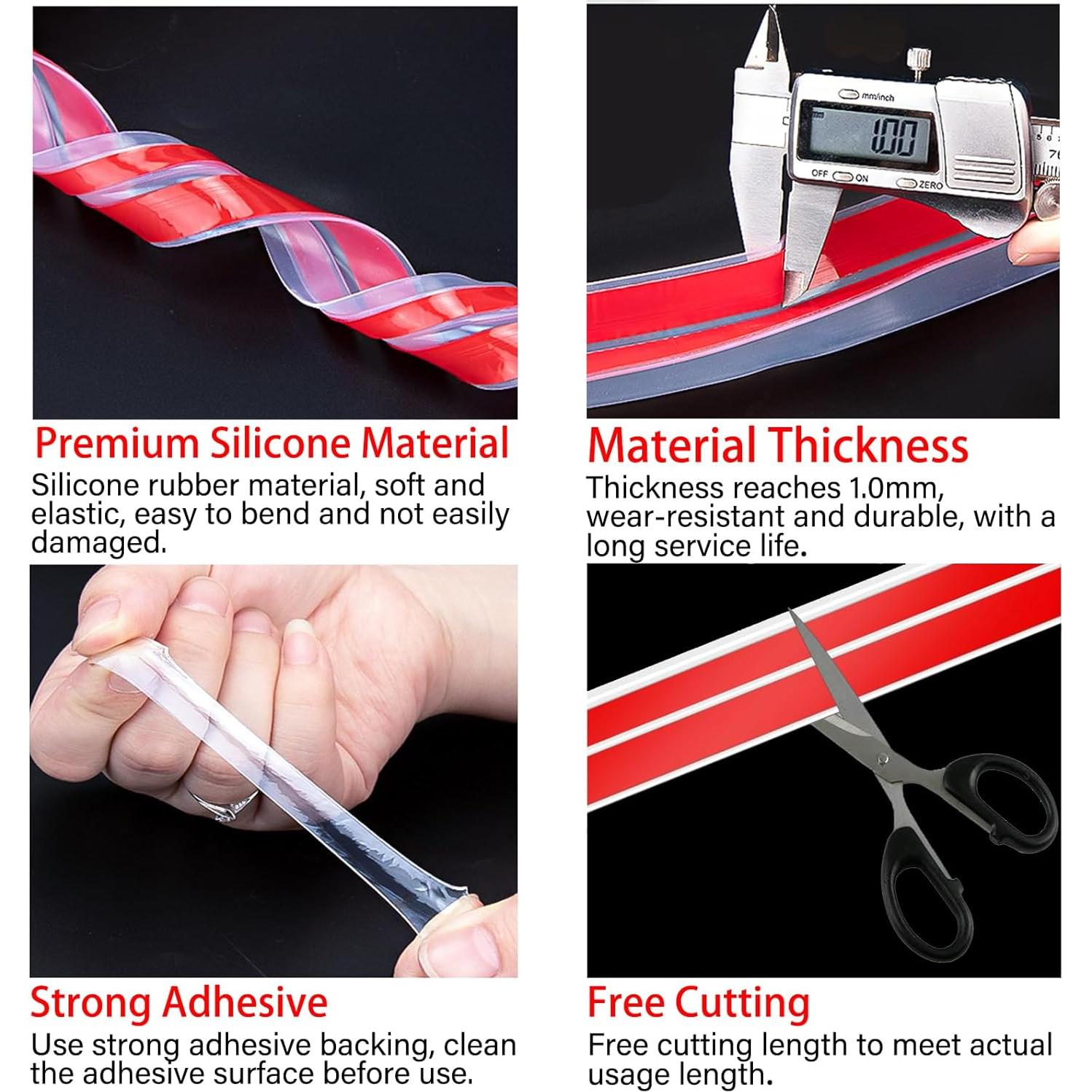 Sello de Burlete de Silicona Tigsport 1.38" x 3m para Puertas