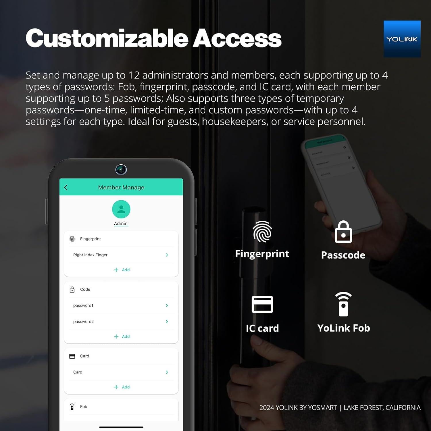 Cerradura Inteligente YoLink con Huella Dactilar y App