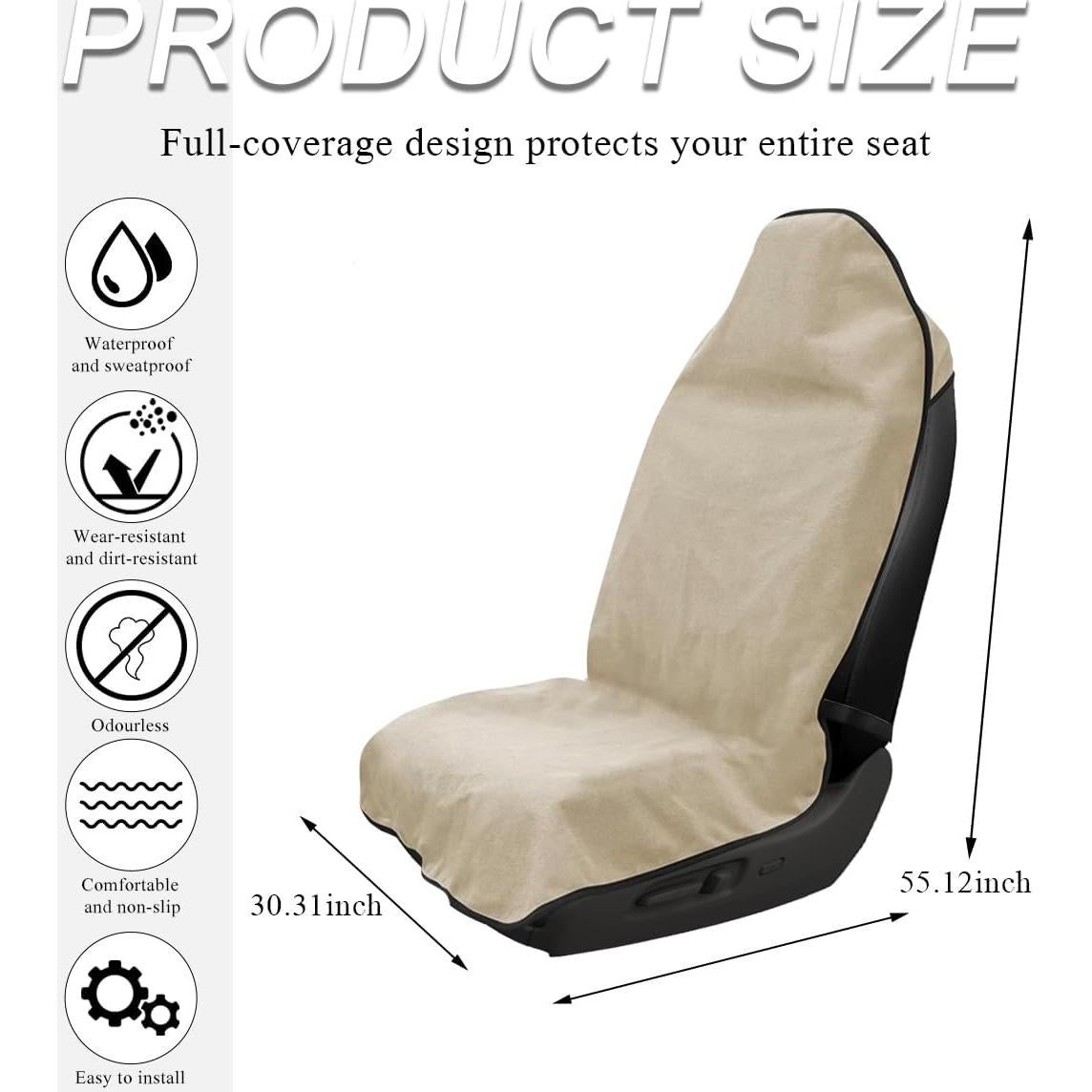 Funda de Asiento de Coche DXNQ Beige Universal Impermeable