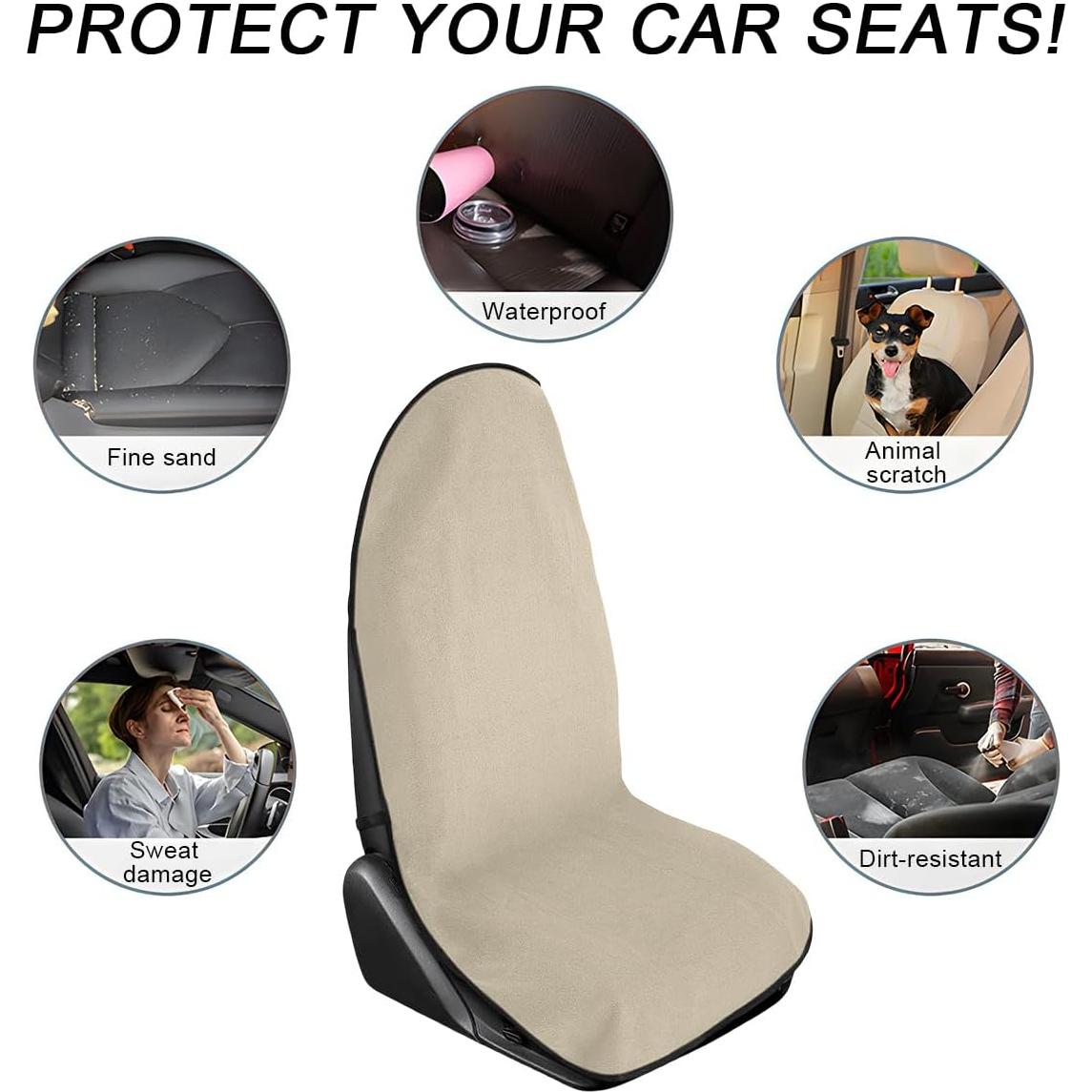Funda de Asiento de Coche DXNQ Beige Universal Impermeable