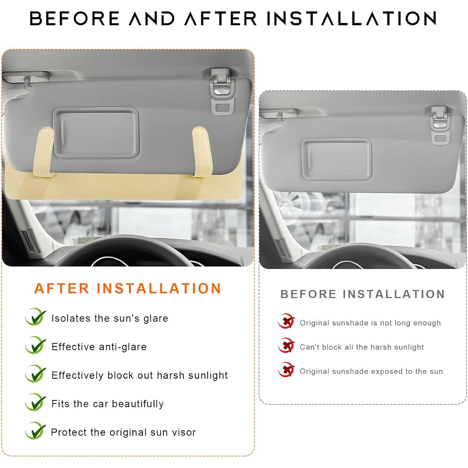 Extensor de Visera Solar NYTKL Beige 38.1x11.7cm Antideslumbrante