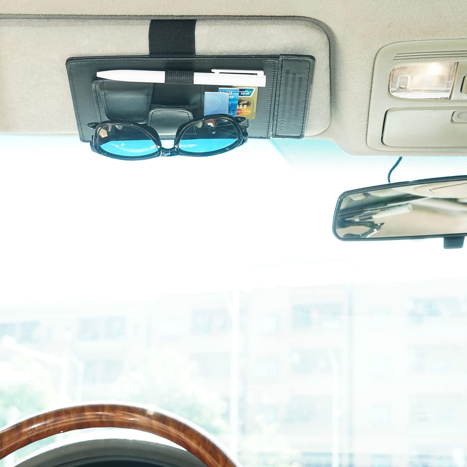 Organizador de Visera de Sol TFY - Extensor Antideslumbrante Negro