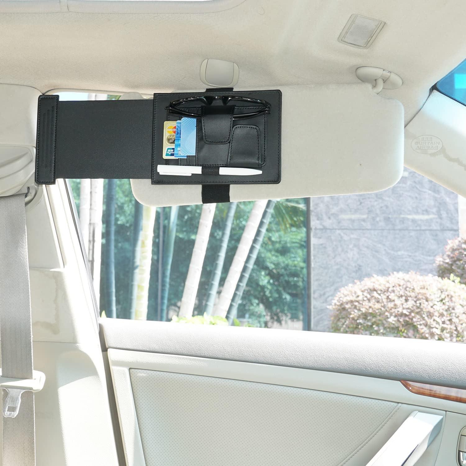 Organizador de Visera de Sol TFY - Extensor Antideslumbrante Negro