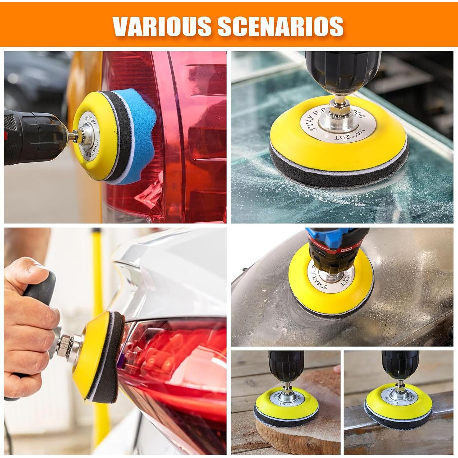 Kit de Restauración de Faros POLIWELL 52 Piezas 3" Lijado