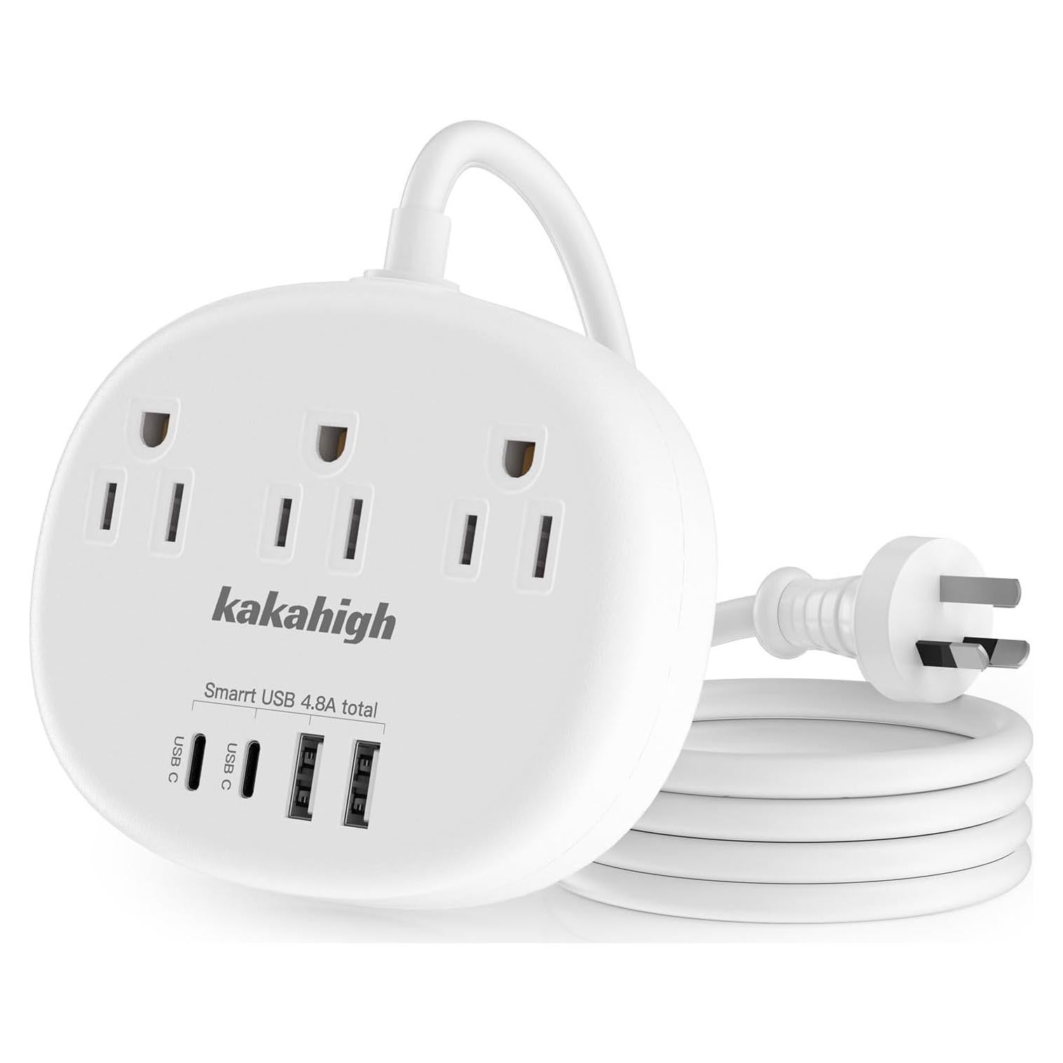 Adaptador de Enchufe KAKAHIGH Tipo I a Australia 7 en 1 USB