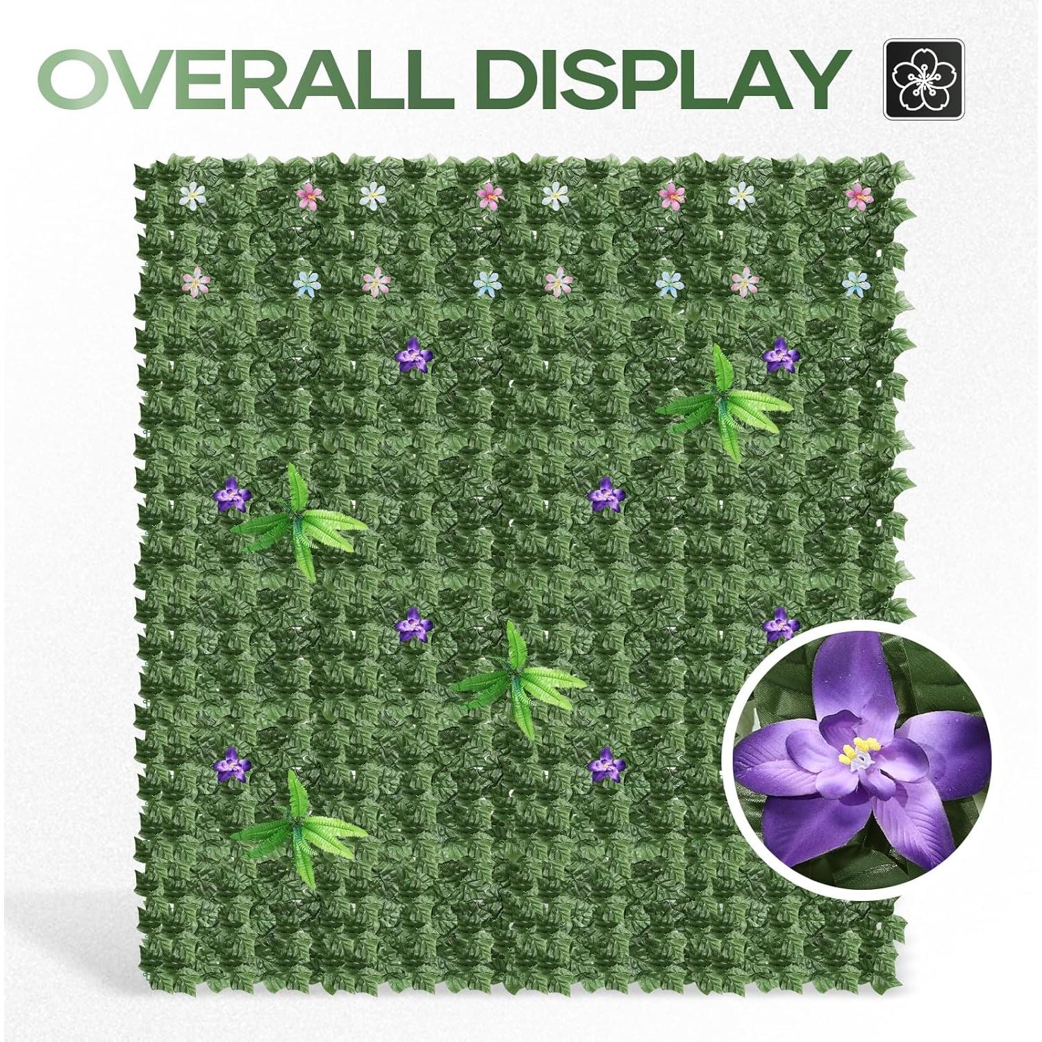 LIANTRAL Panel de Hiedra Artificial 2.71m² 24 Piezas