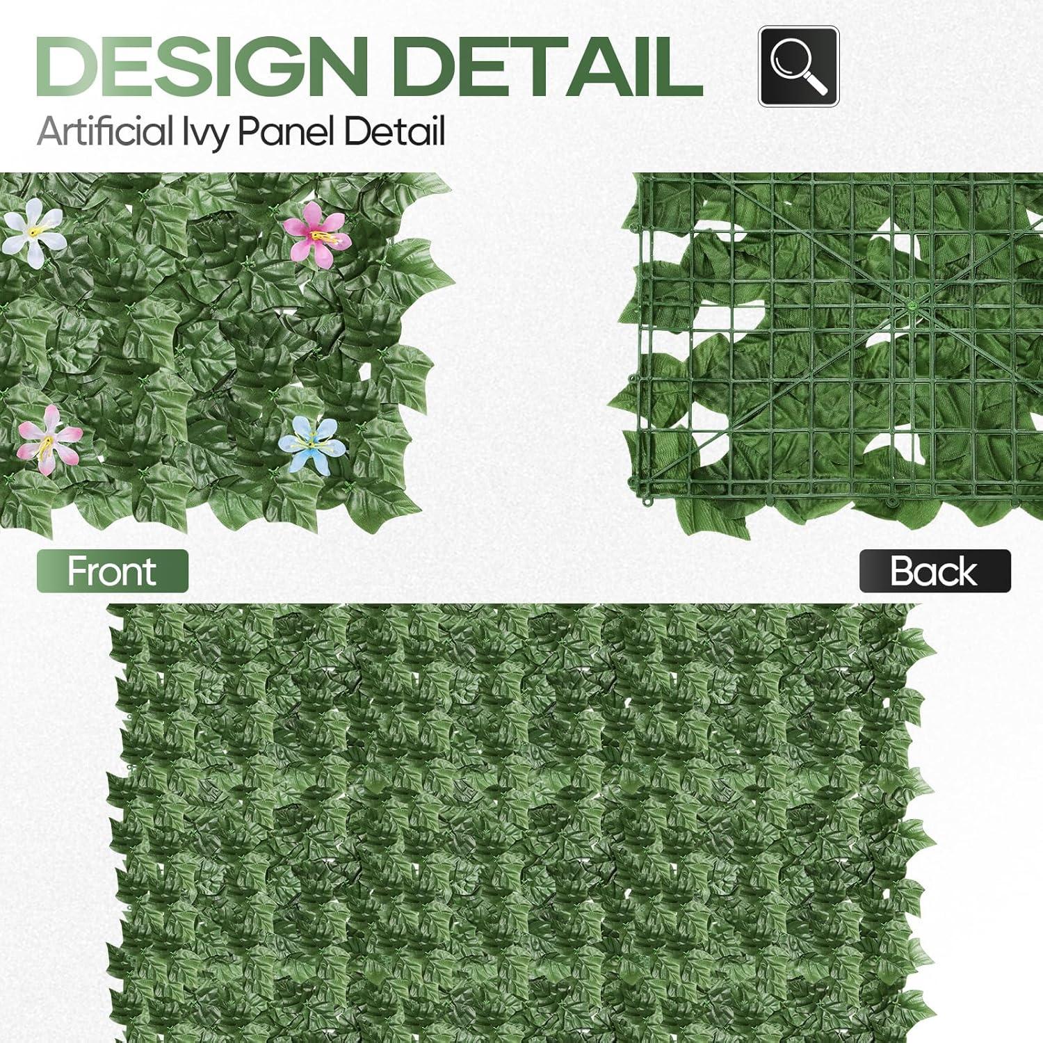 LIANTRAL Panel de Hiedra Artificial 2.71m² 24 Piezas