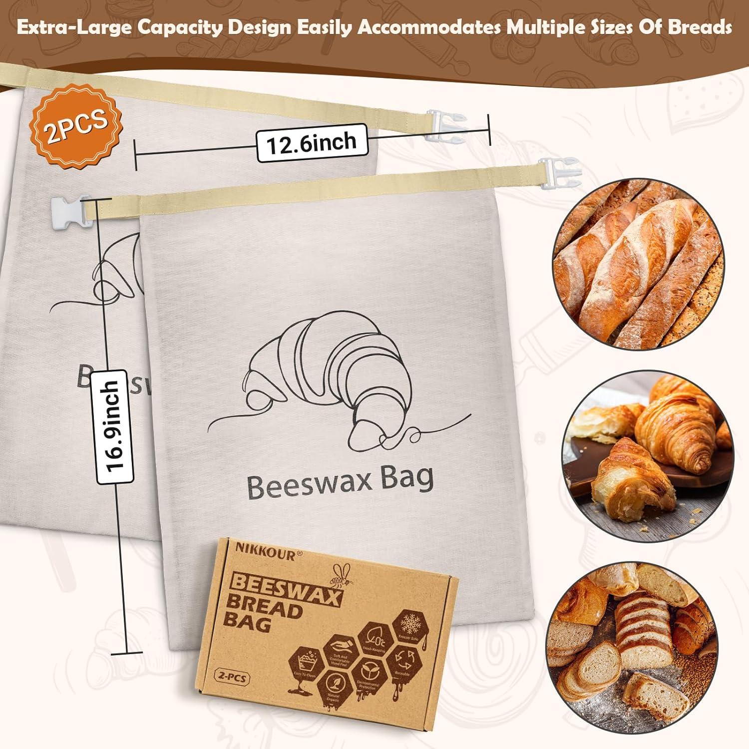 Bolsas de Pan de Cera de Abeja NIKKOUR 32.5x42.7cm Reutilizables