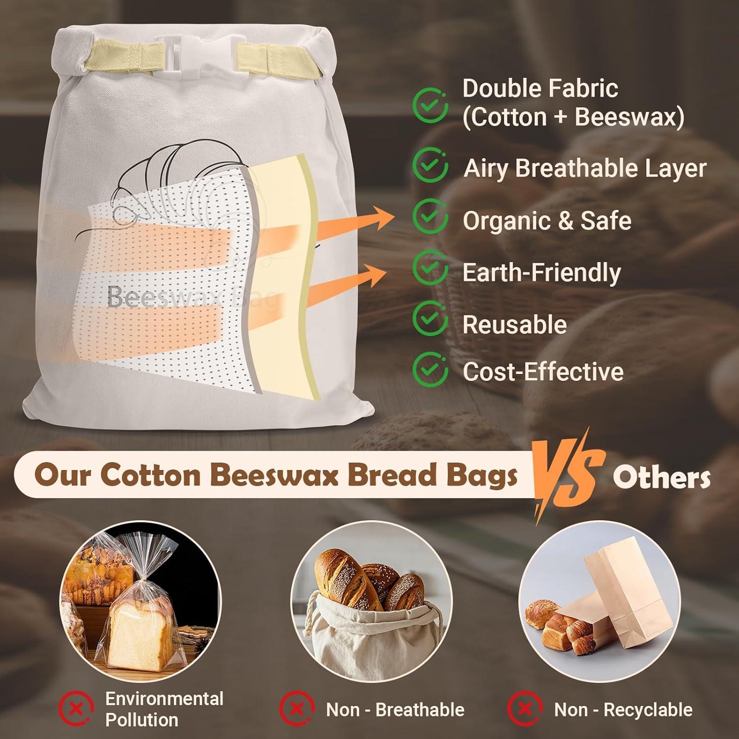 Bolsas de Pan de Cera de Abeja NIKKOUR 32.5x42.7cm Reutilizables