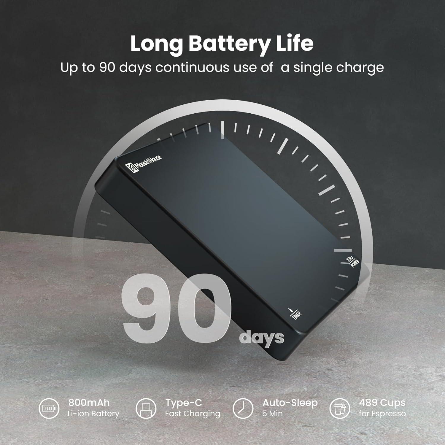 Balanza de Café Digital Maestri House 2kg/0.1g Negra