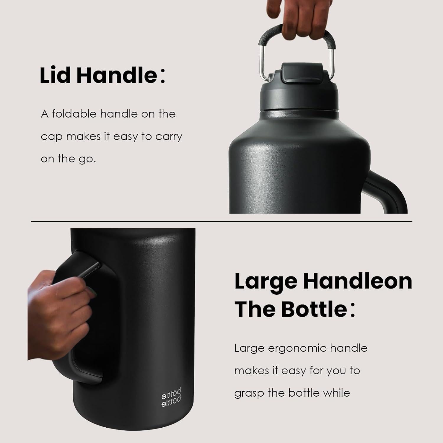 Botella de Agua Aislada 1.89 L BOTELLA BOTELLA con Pajilla