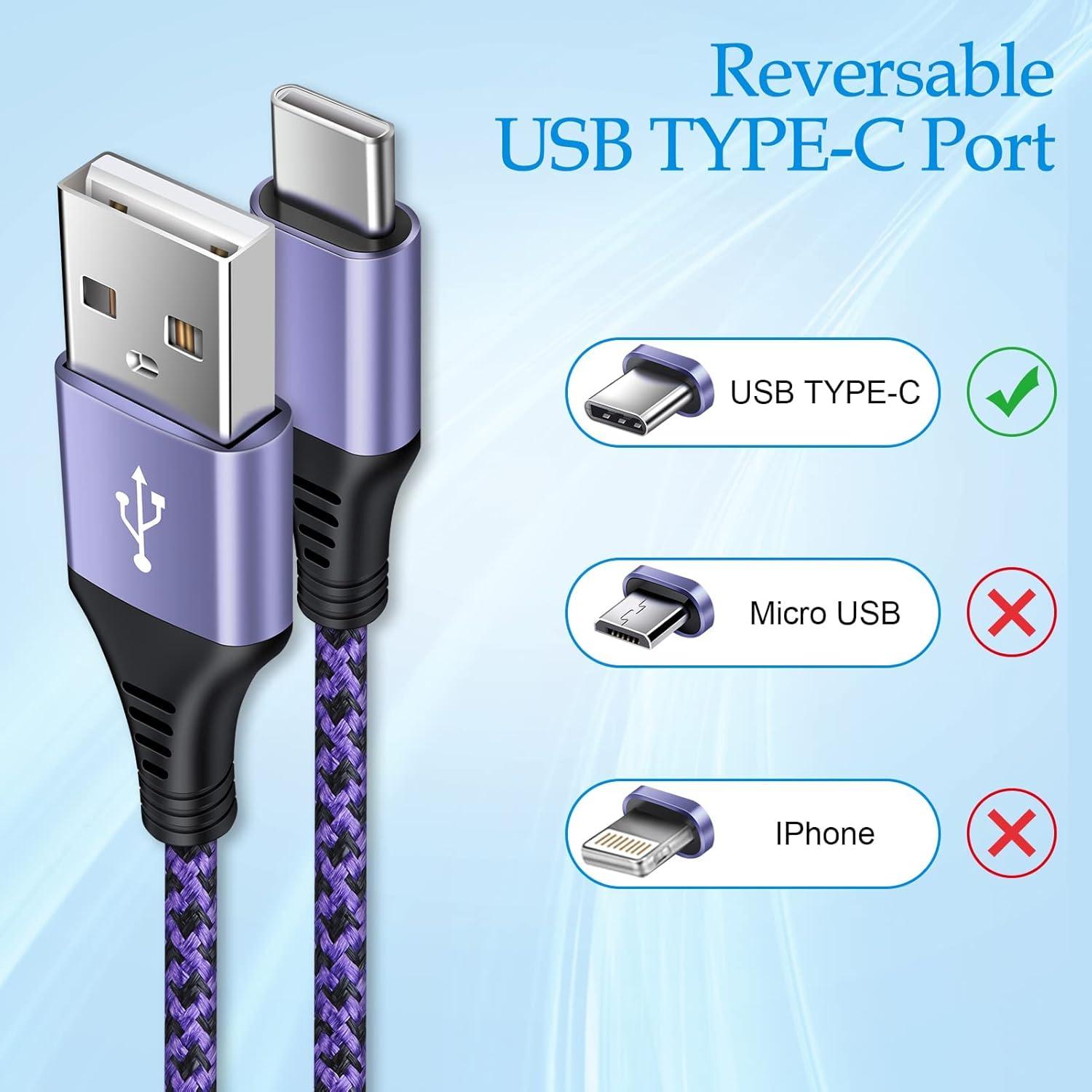 Cable USB Tipo C Carga Rápida 1.83m 2-Pack Kdiemees