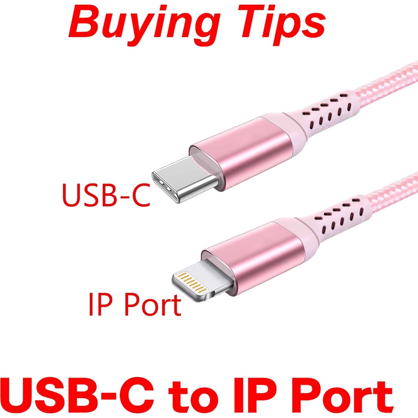 Cable USB-C a Lightning Awnuwuy 3M Rosa Carga Rápida 20W