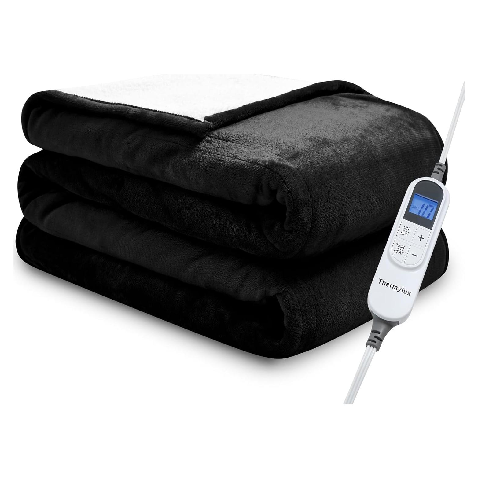 Manta Eléctrica Thermylux 127x152cm 10 Niveles Calor Negro