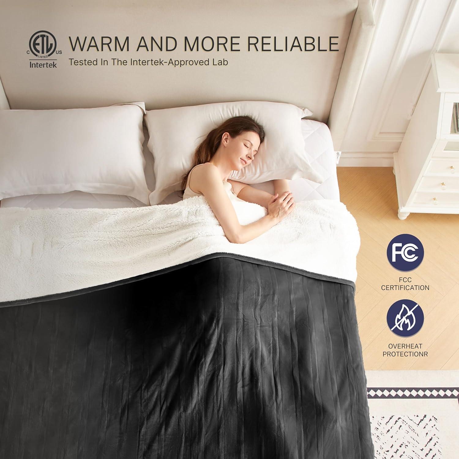 Manta Eléctrica Thermylux 127x152cm 10 Niveles Calor Negro