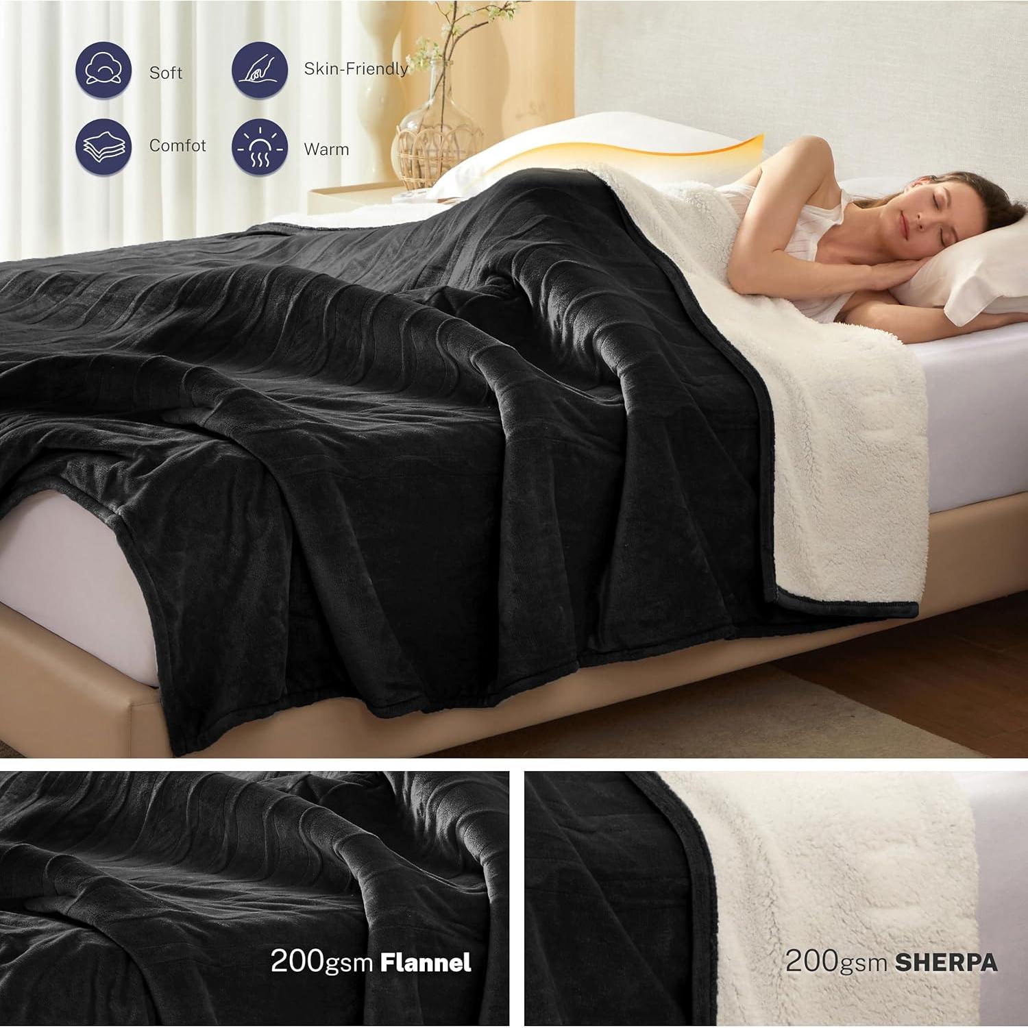 Manta Eléctrica Thermylux 127x152cm 10 Niveles Calor Negro