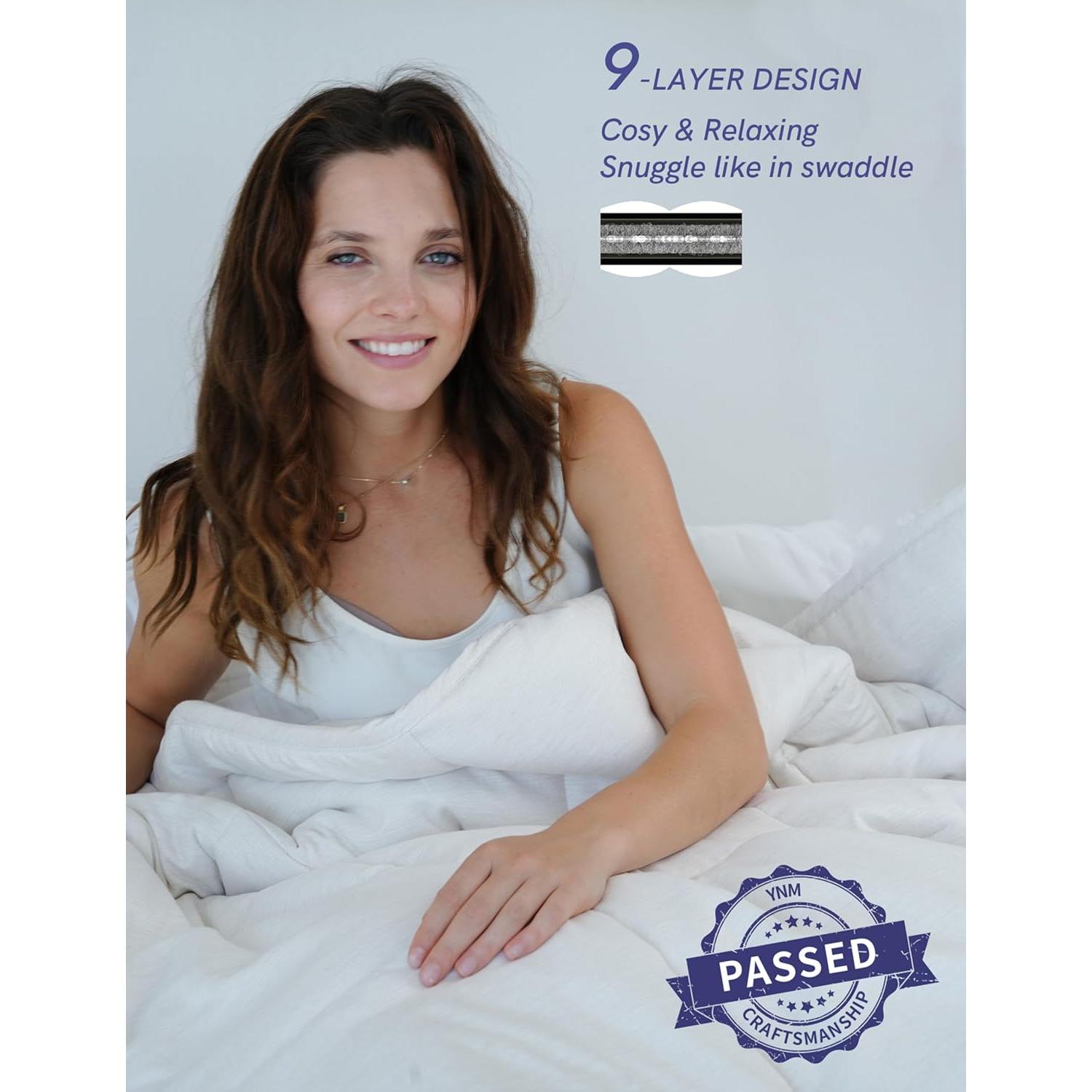 Manta con Peso YnM 6.8kg Beige Neutro 228.6x167.6cm