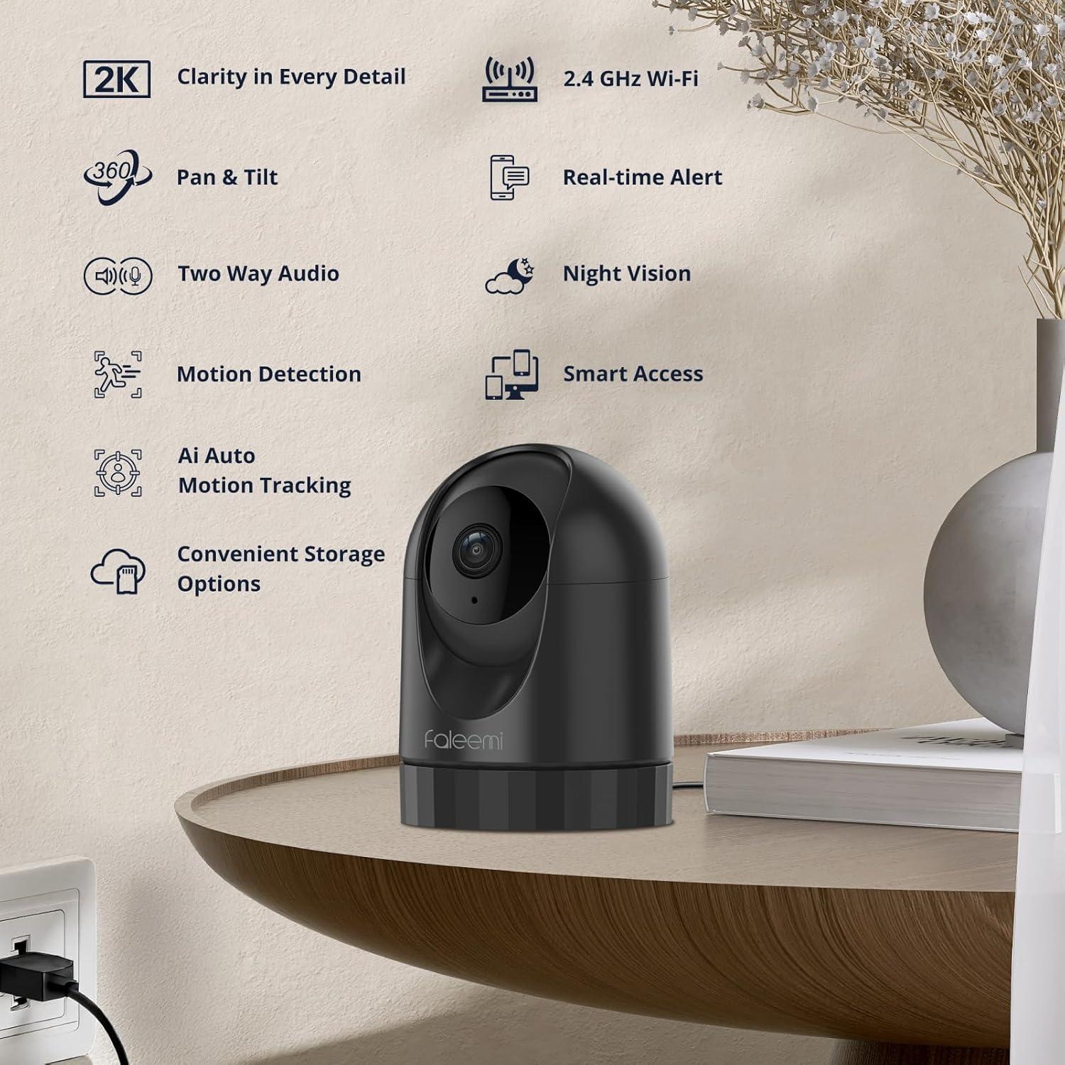 Cámara de Seguridad WiFi Faleemi FS3 2K Pan/Tilt Visión Nocturna