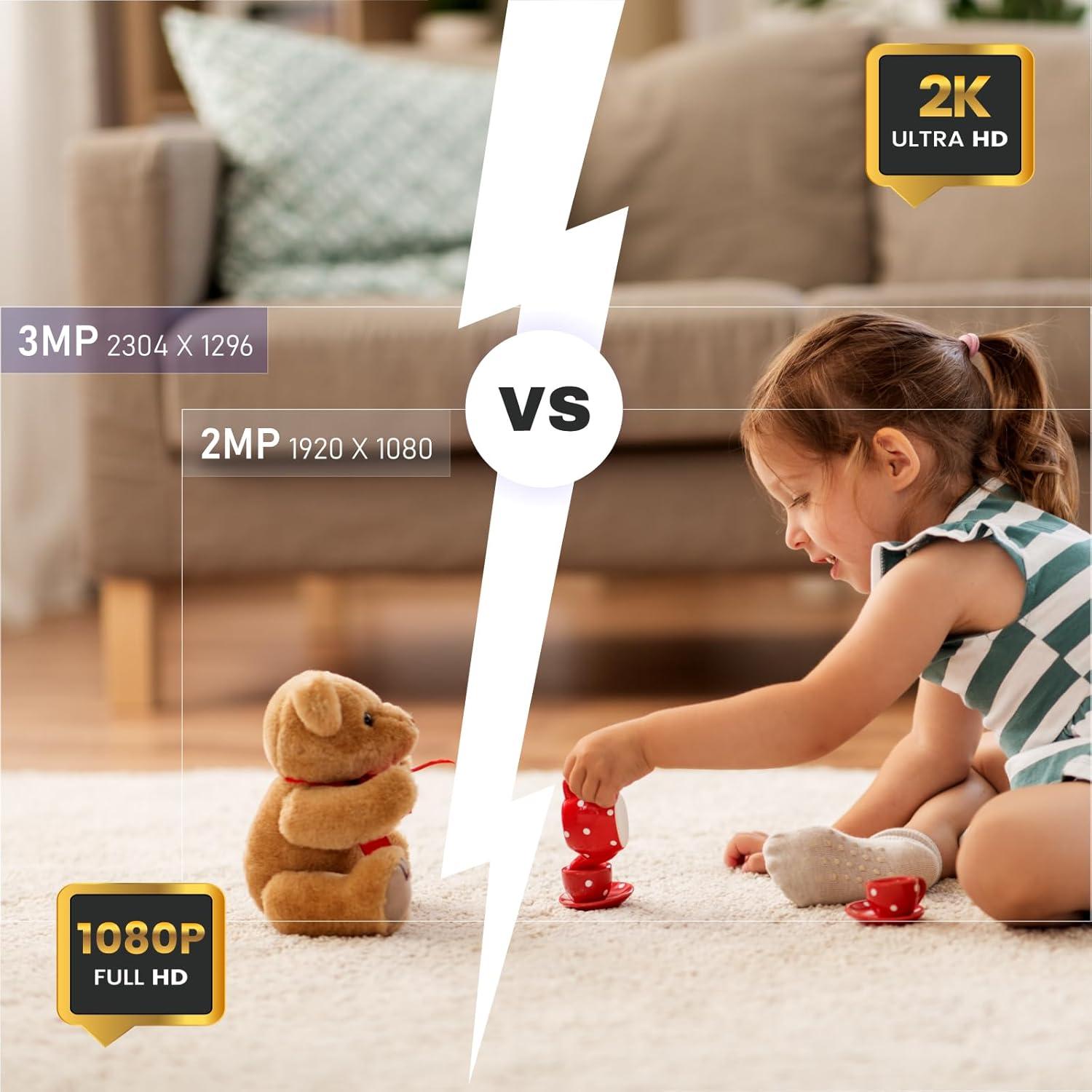 Cámara de Seguridad WiFi Faleemi FS3 2K Pan/Tilt Visión Nocturna