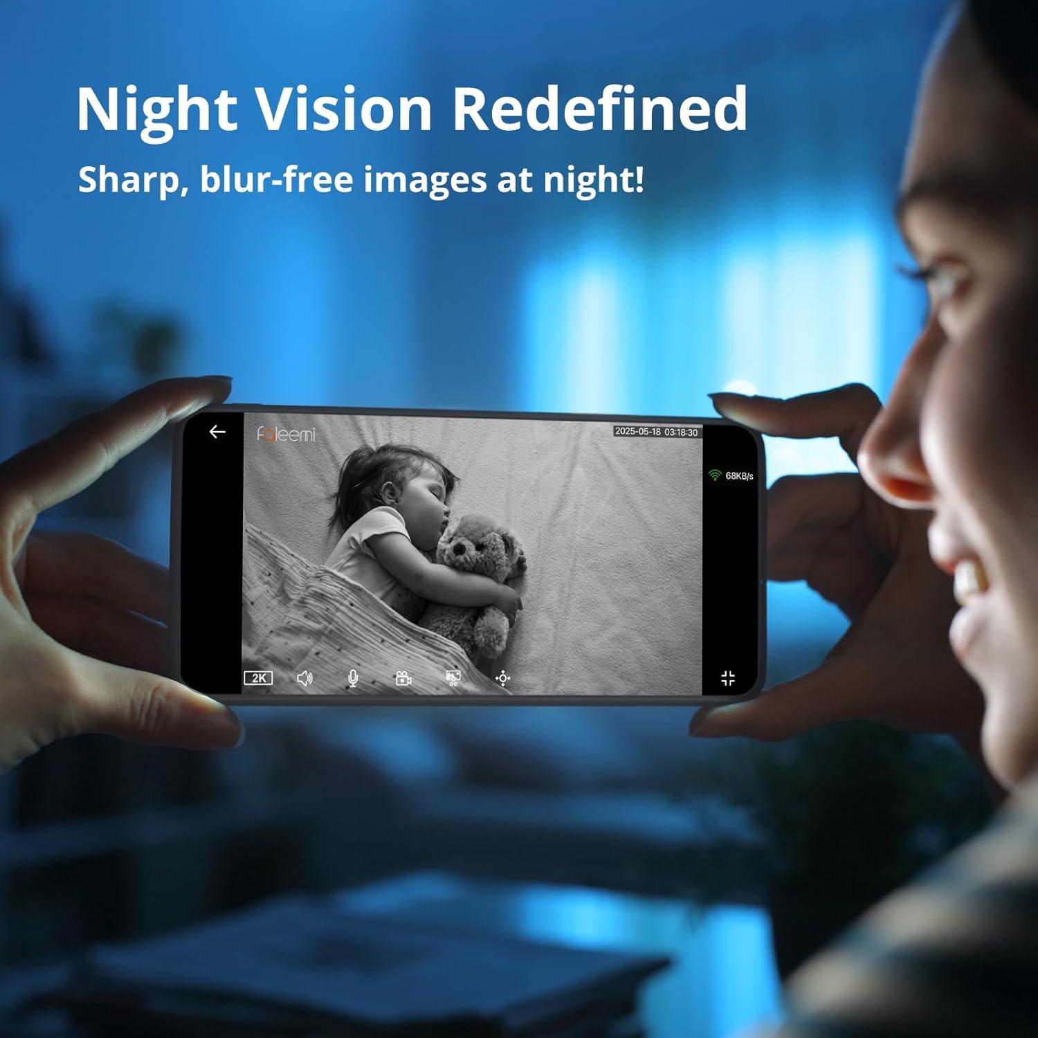 Cámara de Seguridad WiFi Faleemi FS3 2K Pan/Tilt Visión Nocturna