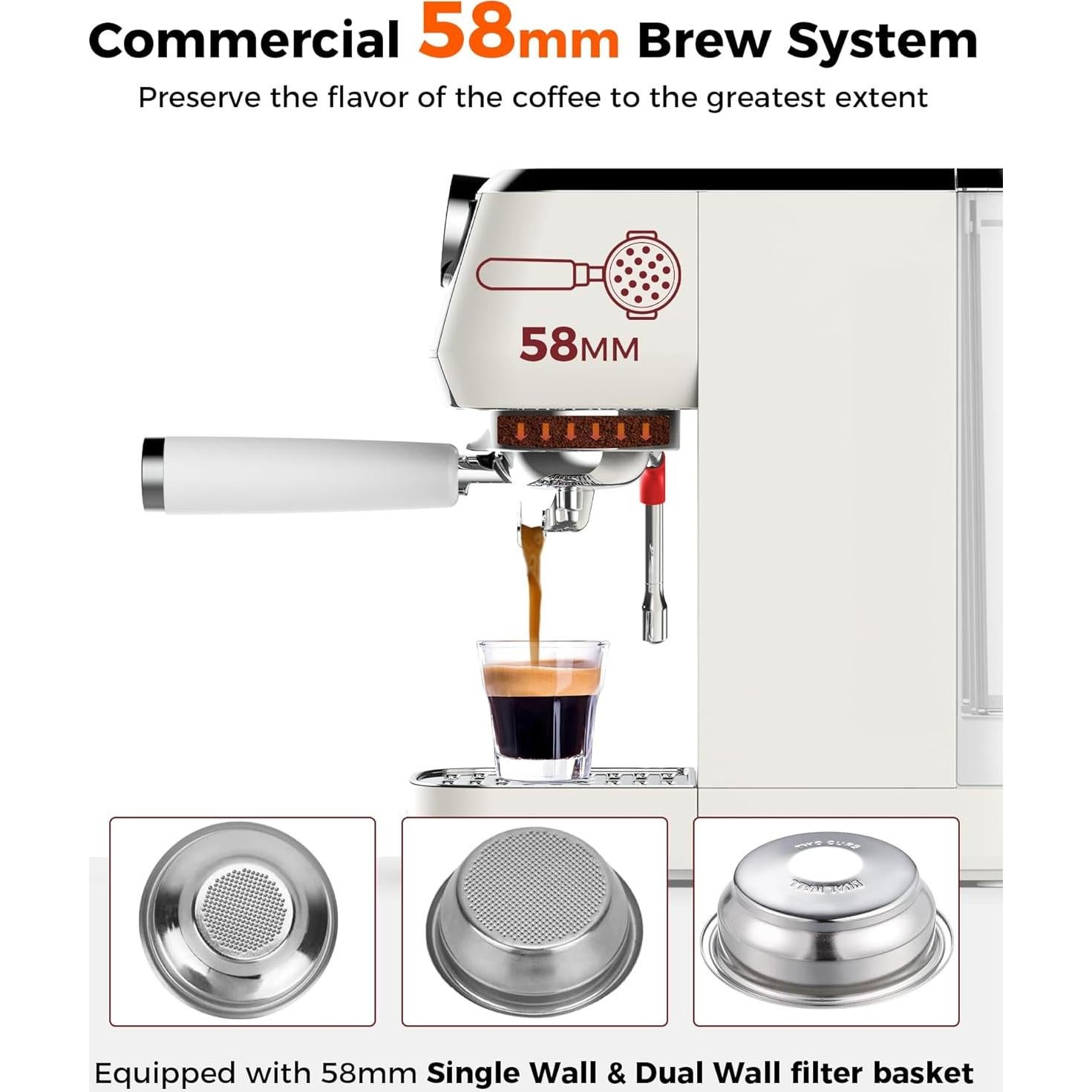 Cafetera Espresso Tuni E2+BP Set 58mm Semiautomática