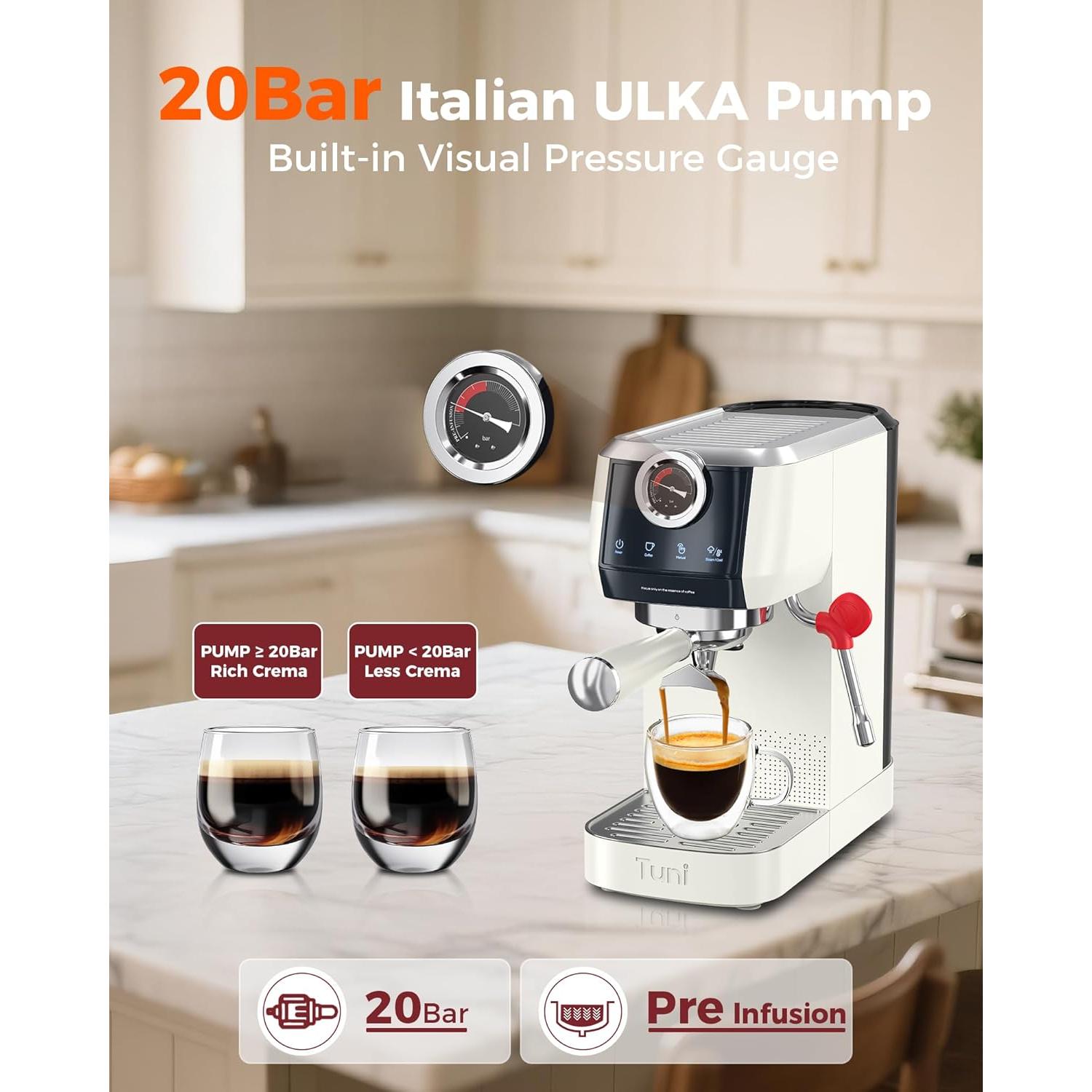 Cafetera Espresso Tuni E2+BP Set 58mm Semiautomática