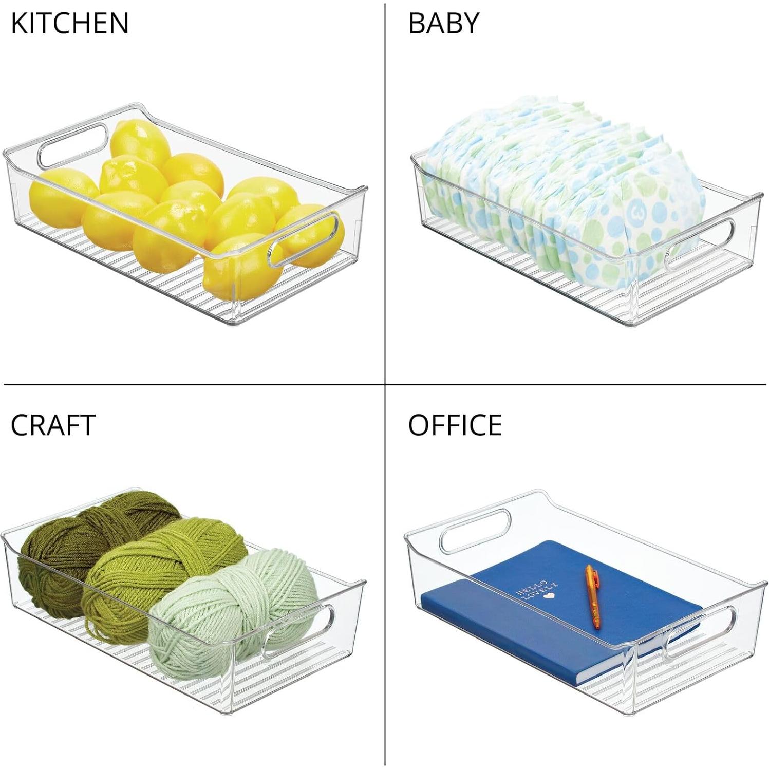 Contenedores de Plástico mDesign para Cocina - Paquete de 2