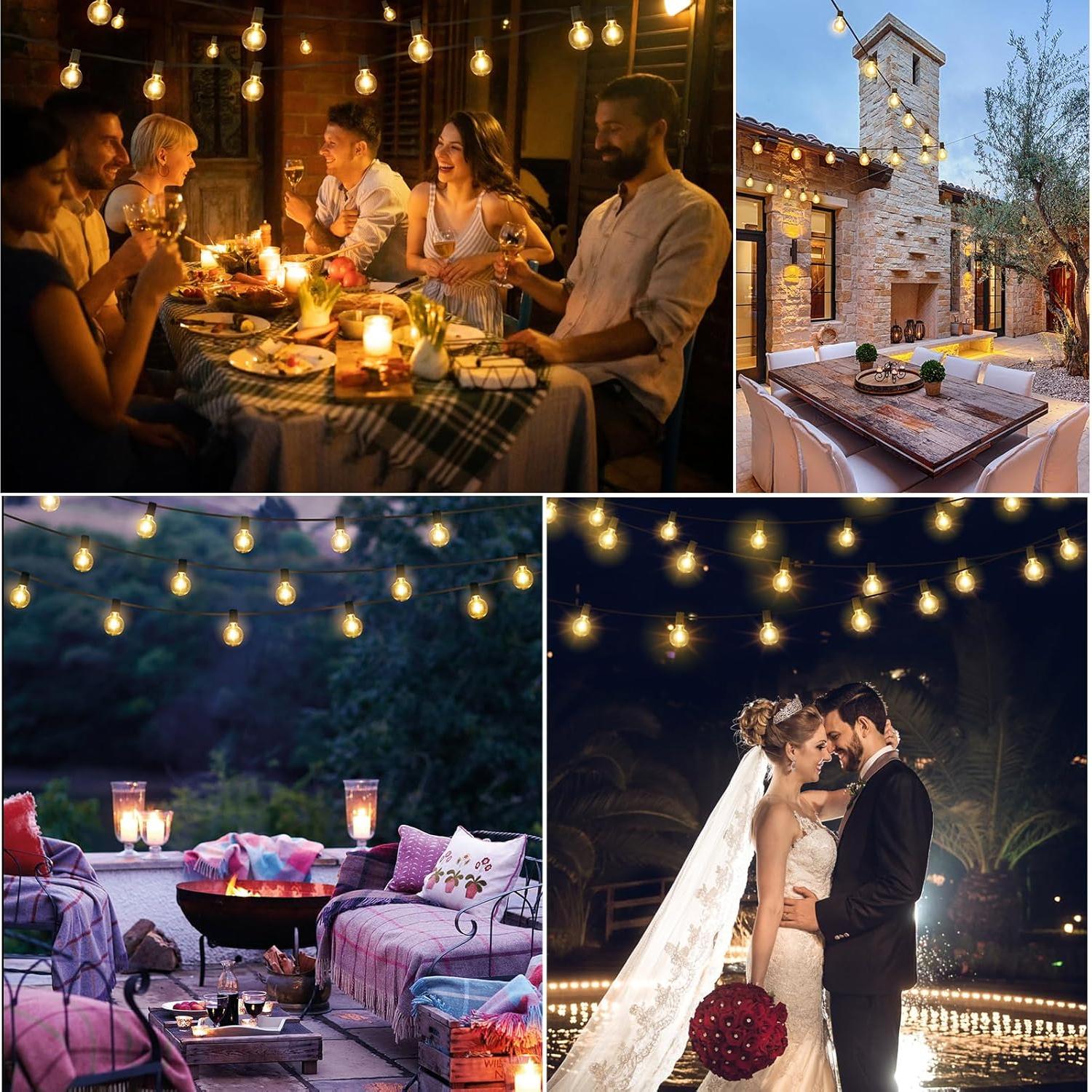 Luces de Cadena Solares Mlambert 48FT G40 con Control Remoto