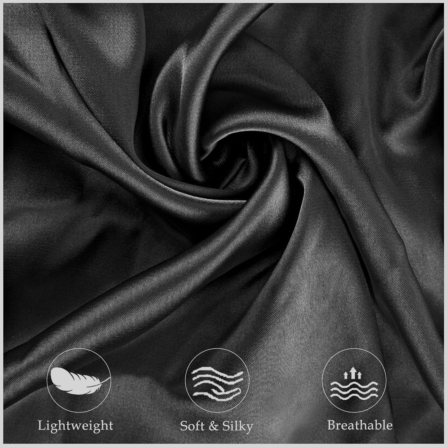 Paquete de 2 fundas de almohada cervical Zelimun - Satén Negro