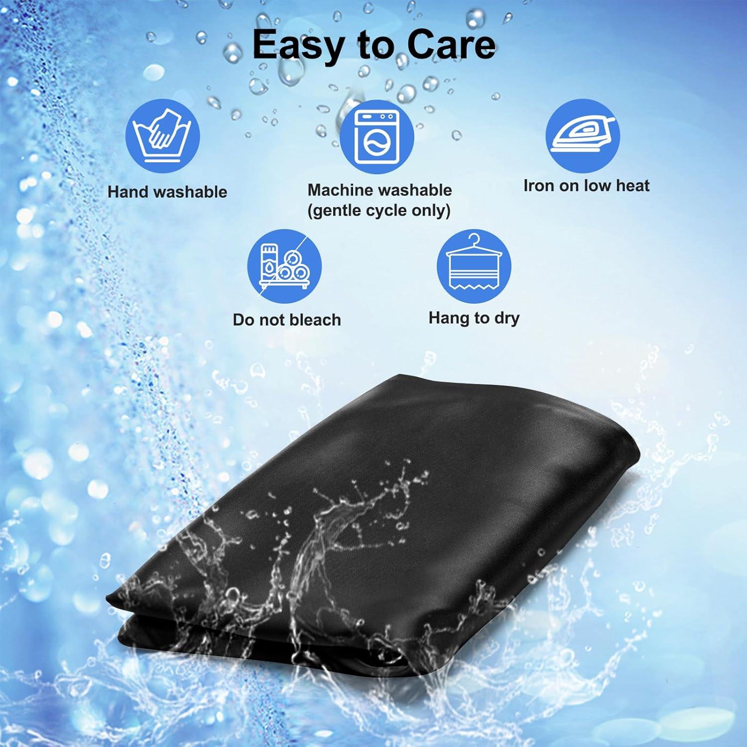 Paquete de 2 fundas de almohada cervical Zelimun - Satén Negro