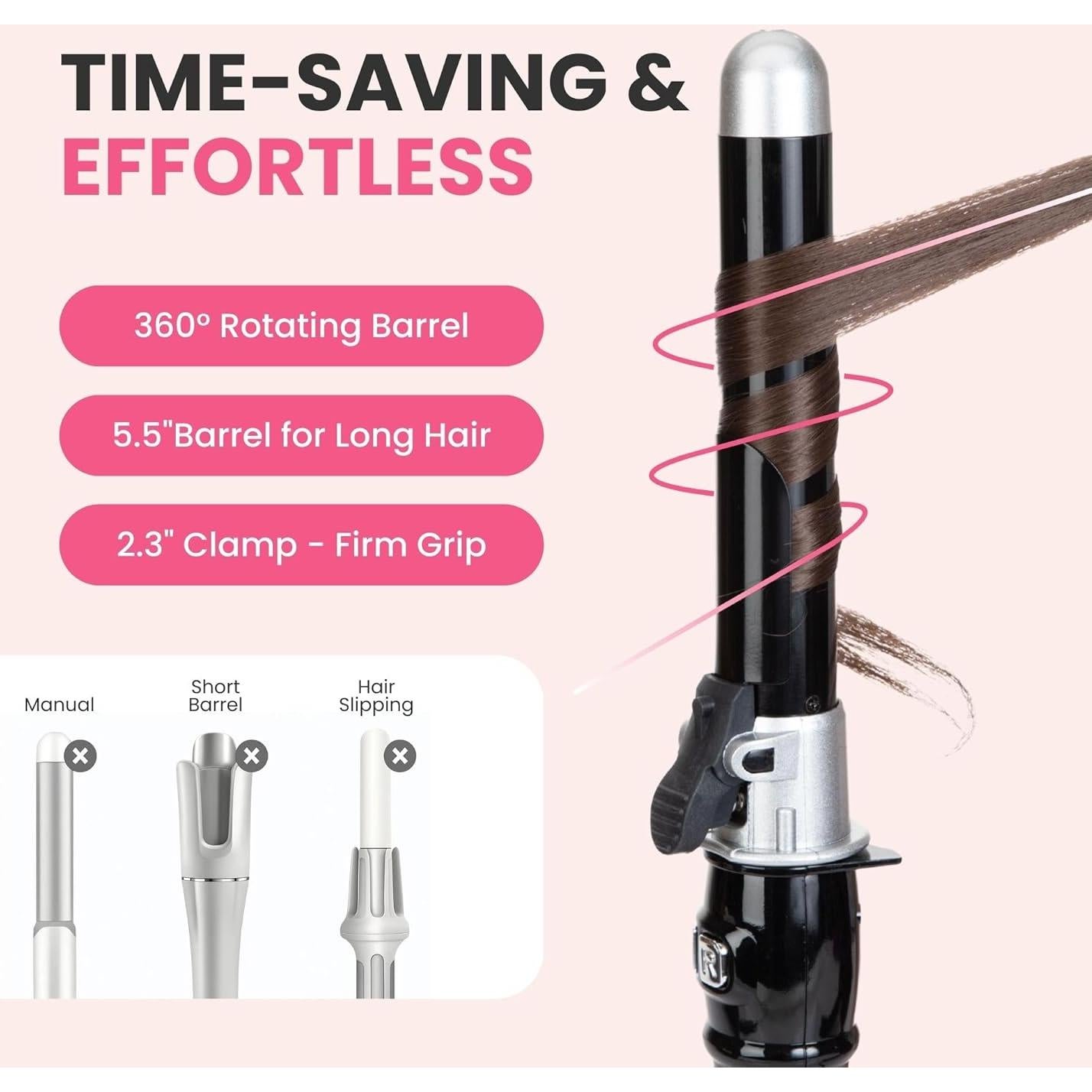 Plancha de Rizar Automática Honey Coco 1.1" (2.79 cm) LED