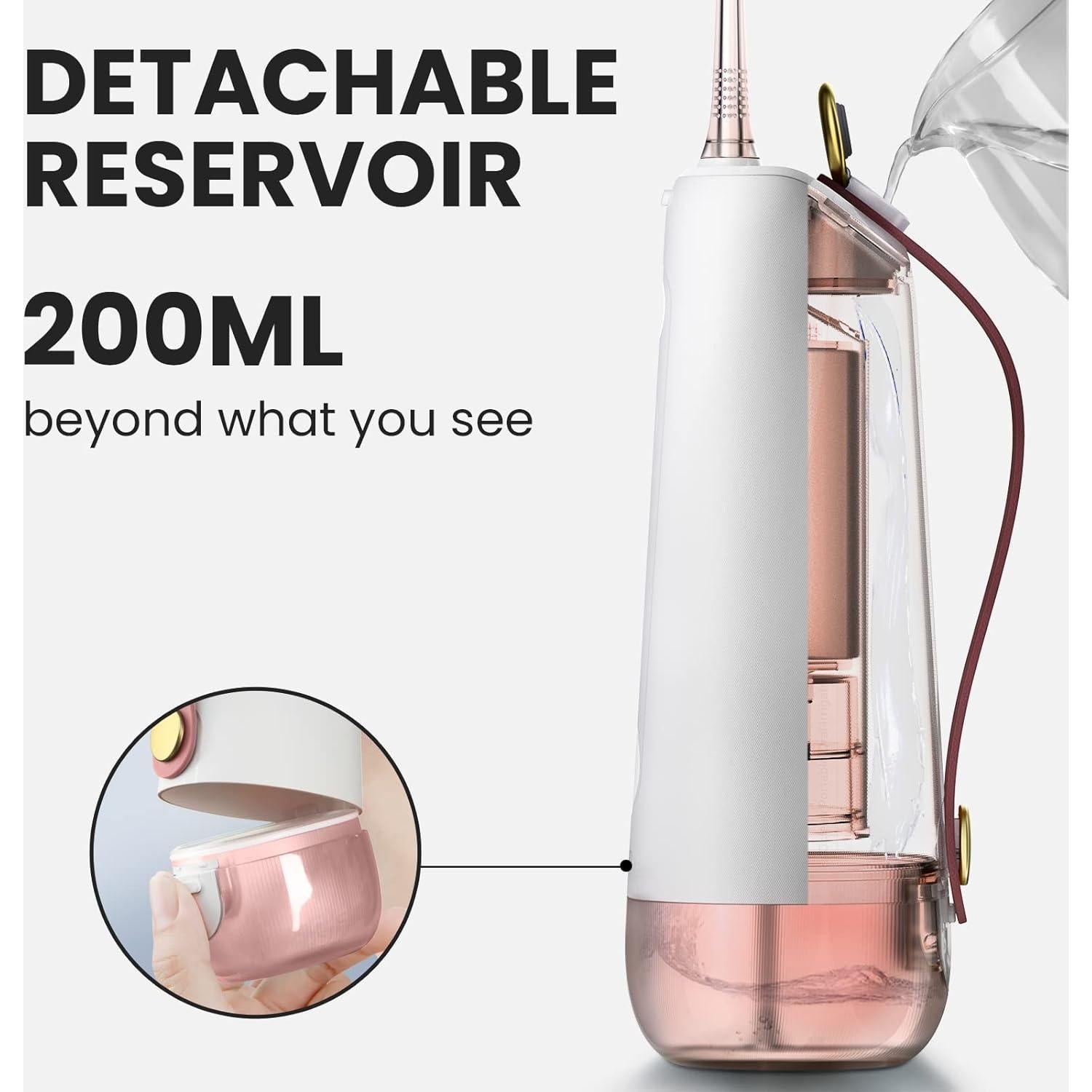 Irrigador Oral Inalámbrico Oclean W10 Rosa, 5 Modos, 200ml