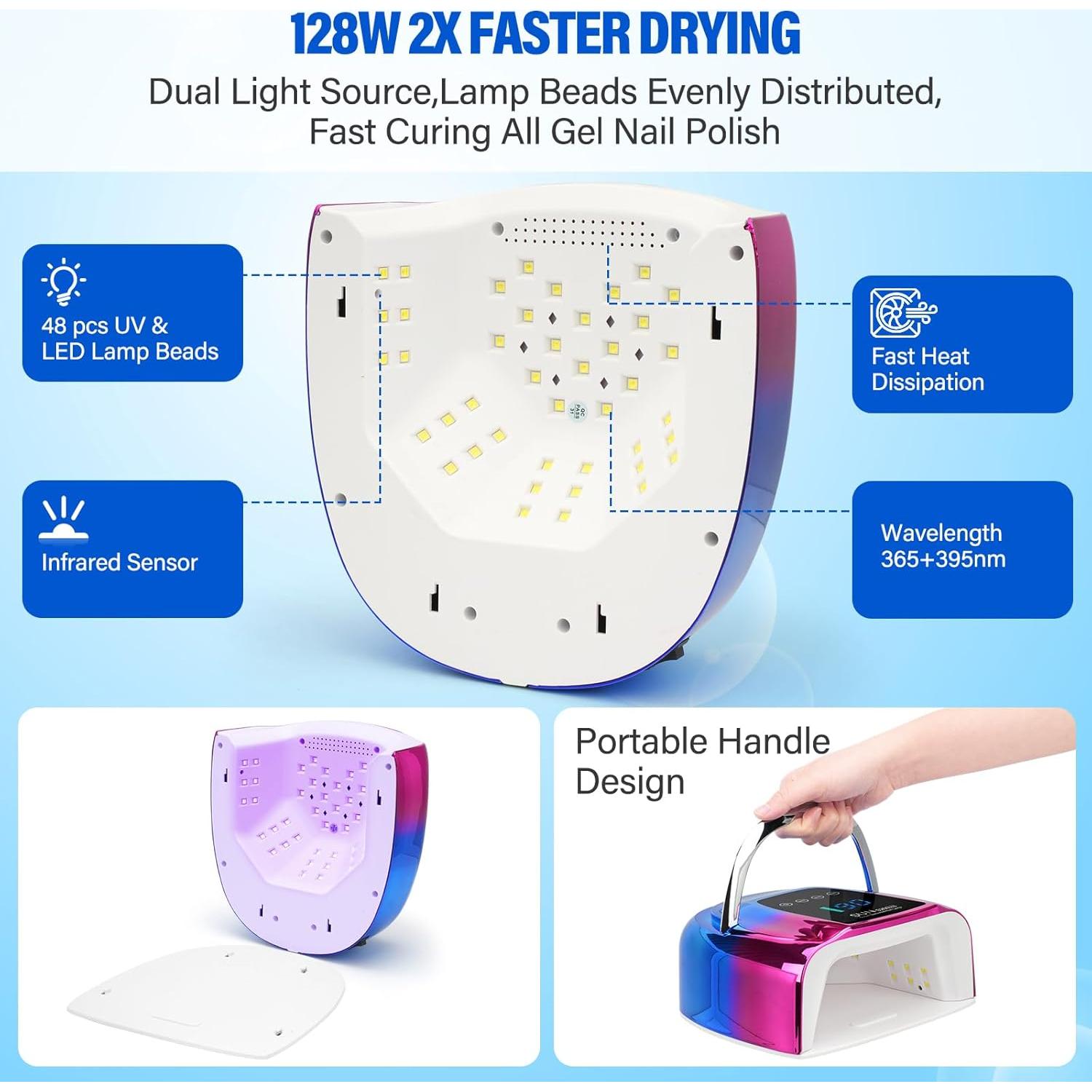 Lámpara de Uñas LED UV Nailshow 128W Inalámbrica Portátil