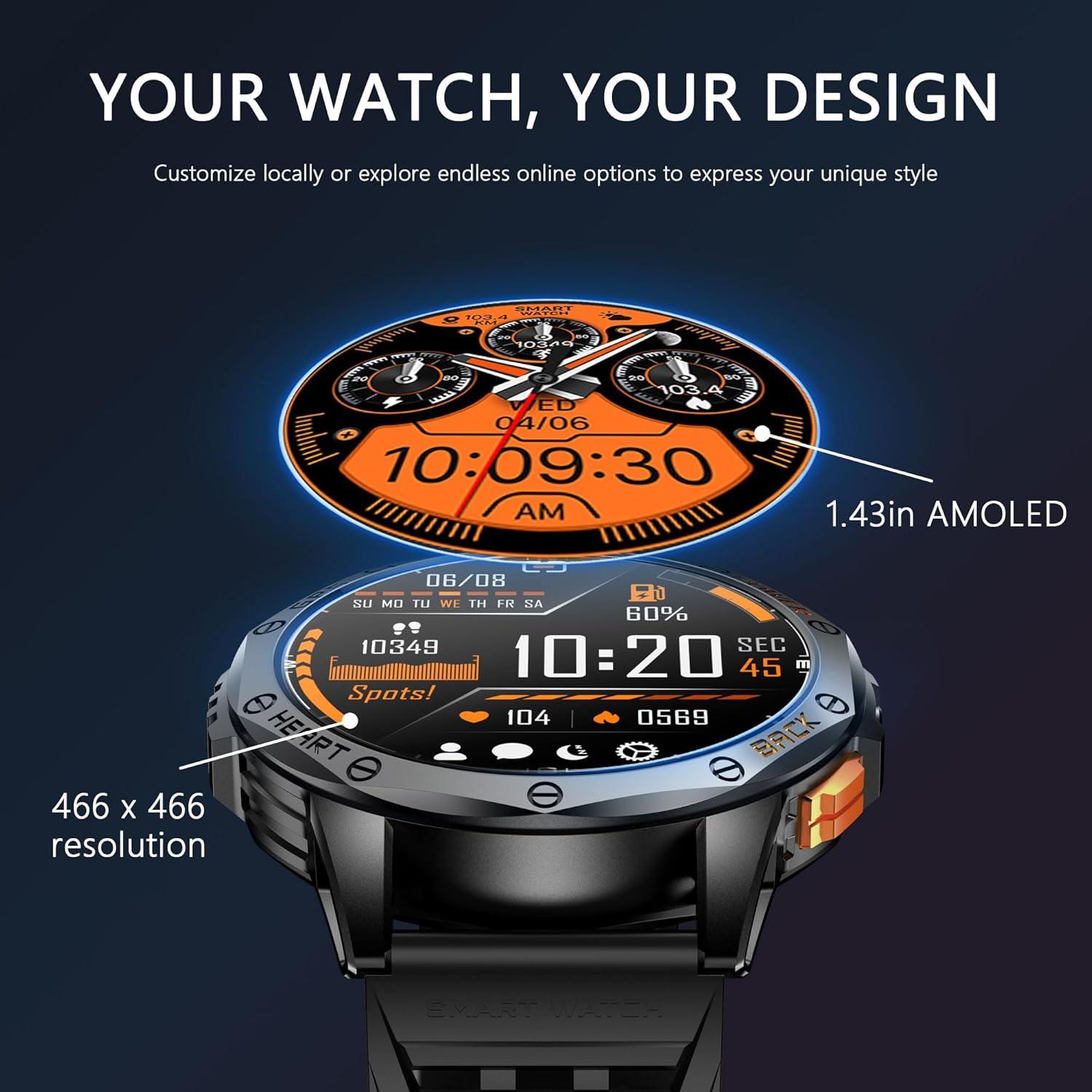 Reloj Inteligente Militar Jundio con GPS y 170 Modos Deportivos