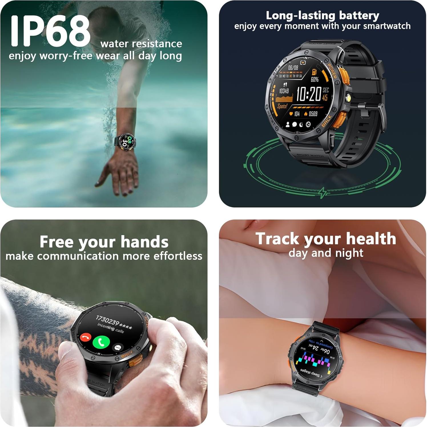 Reloj Inteligente Militar Jundio con GPS y 170 Modos Deportivos