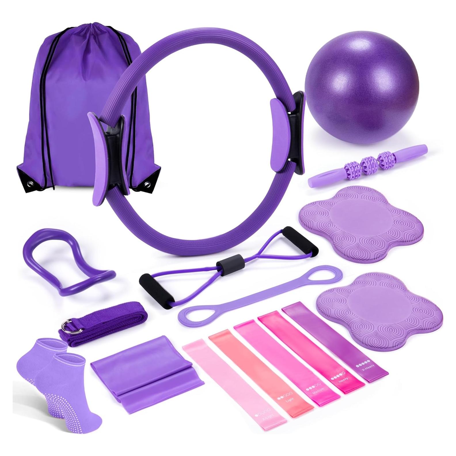 Conjunto de Fitness Pilates 17 Piezas SAMTKA - Anillo y Pelota