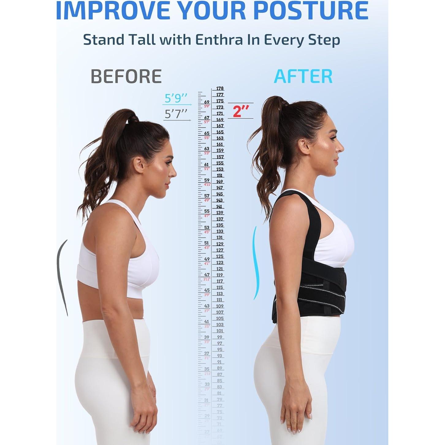 Corrector de Postura Enthra BB003 Unisex Ajustable Negro