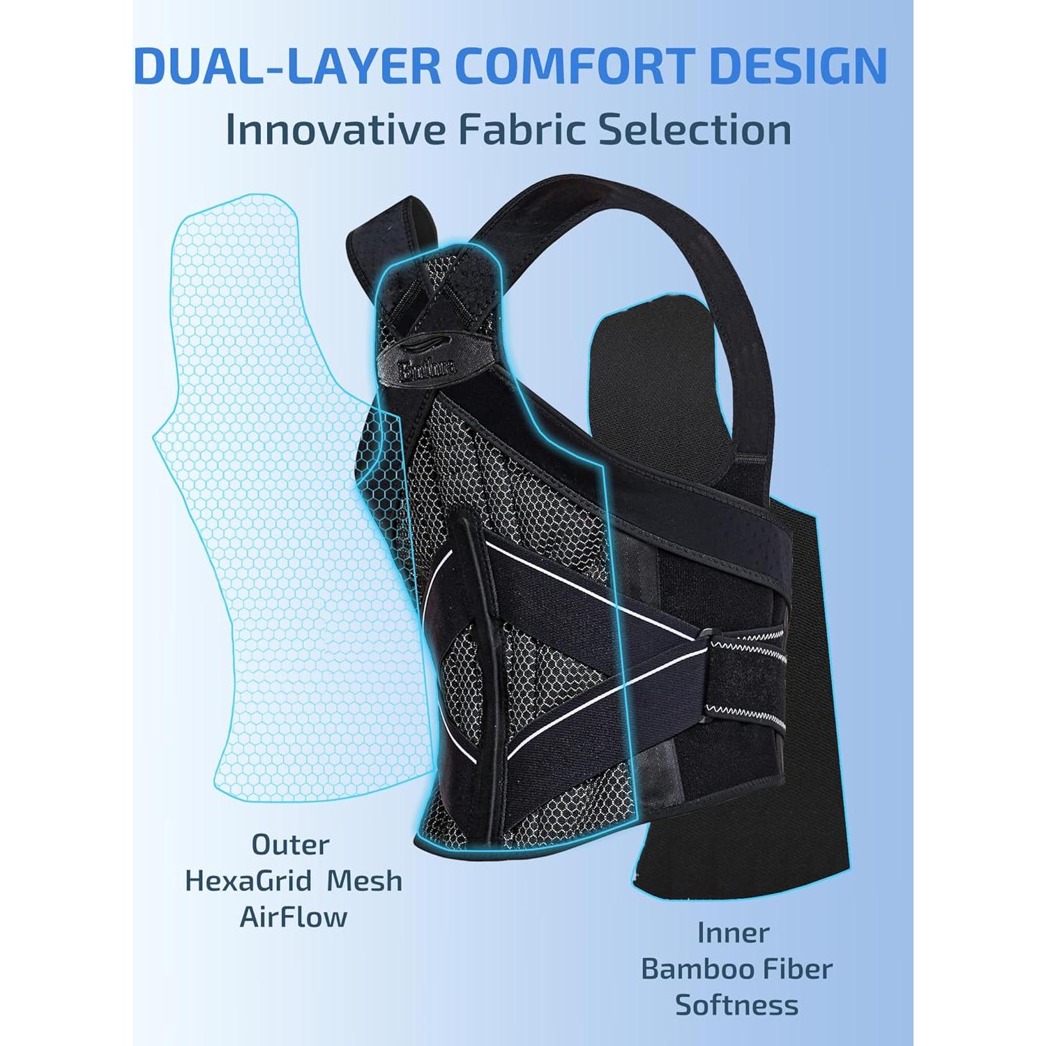 Corrector de Postura Enthra BB003 Unisex Ajustable Negro