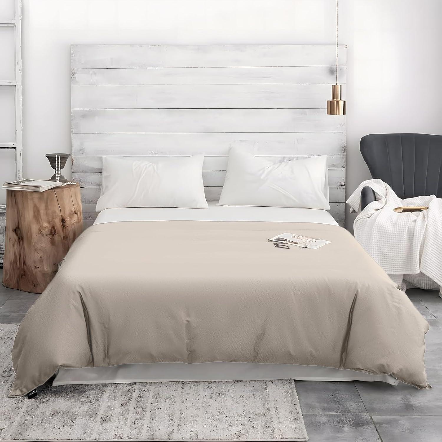 Funda de Edredón ZonLi Microfibra 121x182 cm Gris Leche