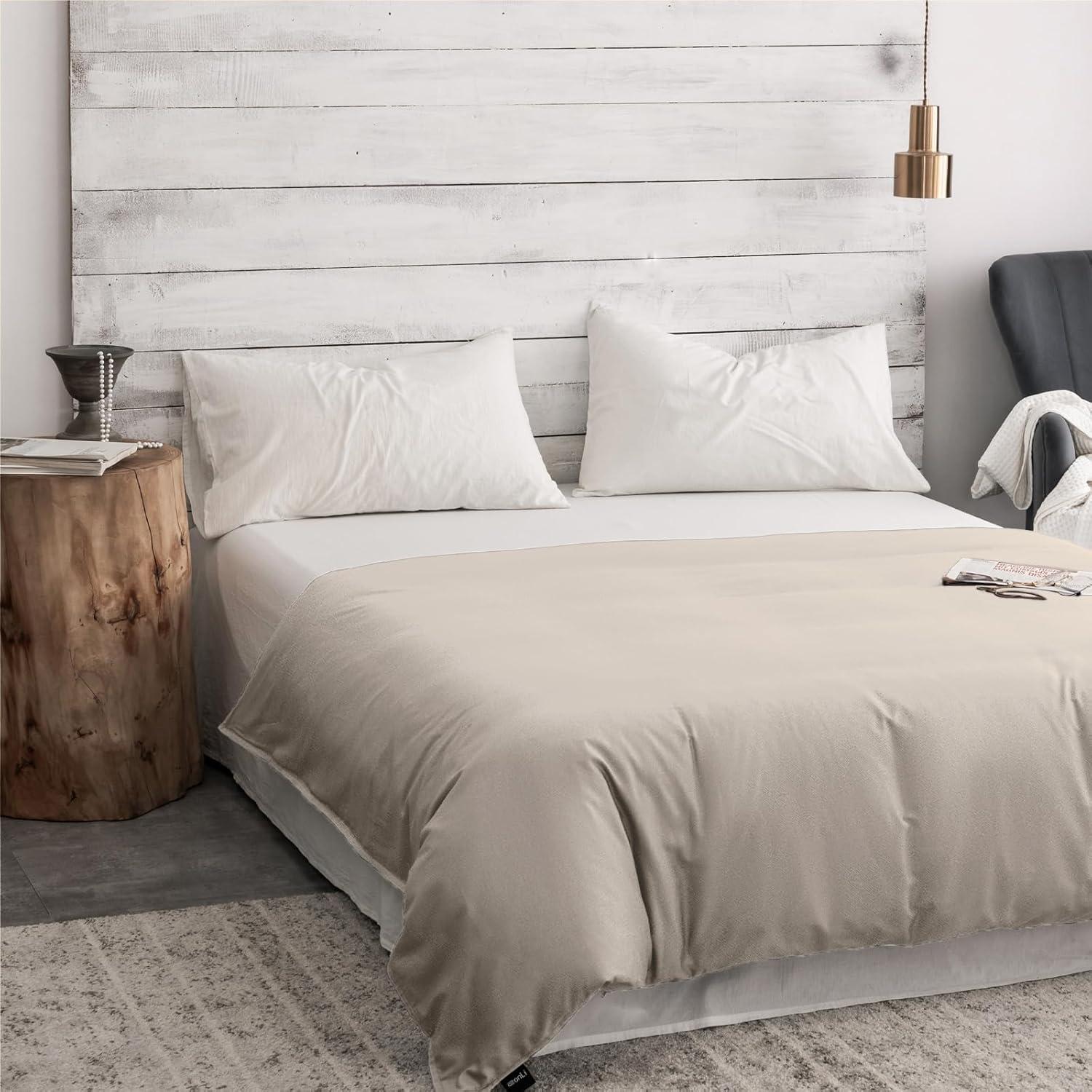 Funda de Edredón ZonLi Microfibra 121x182 cm Gris Leche