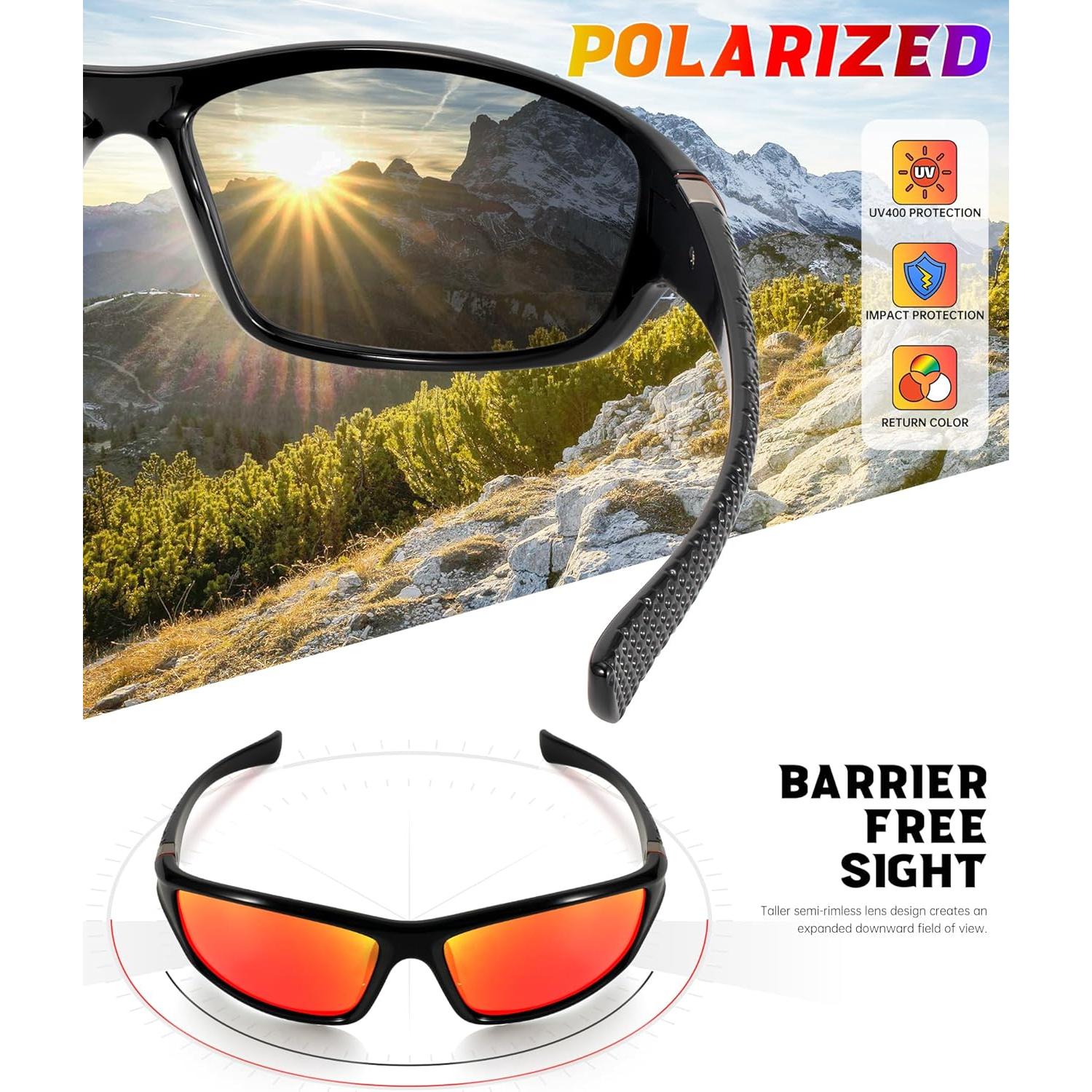 Gafas de Sol Polarizadas para Hombres OUTDOORKING UV400 - 3 Pack