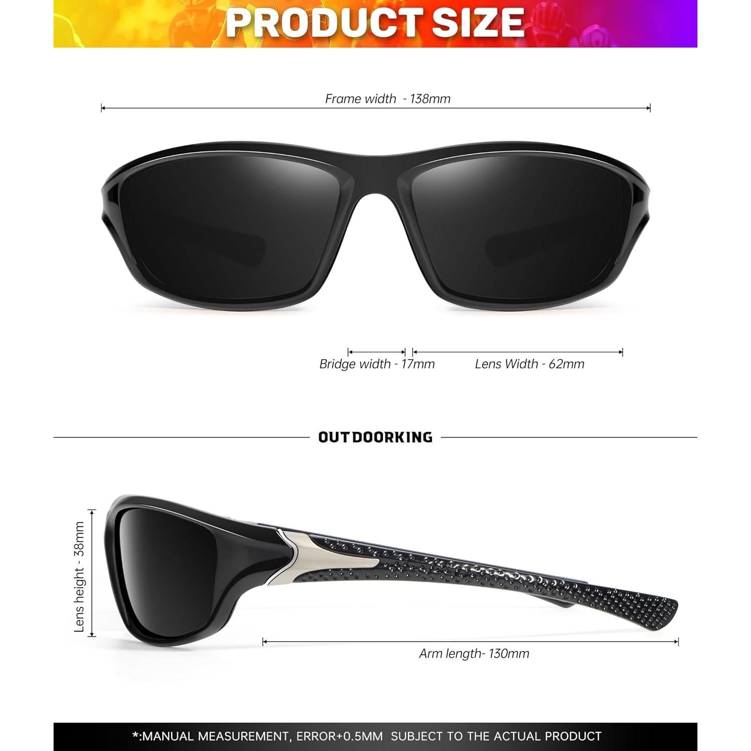 Gafas de Sol Polarizadas para Hombres OUTDOORKING UV400 - 3 Pack