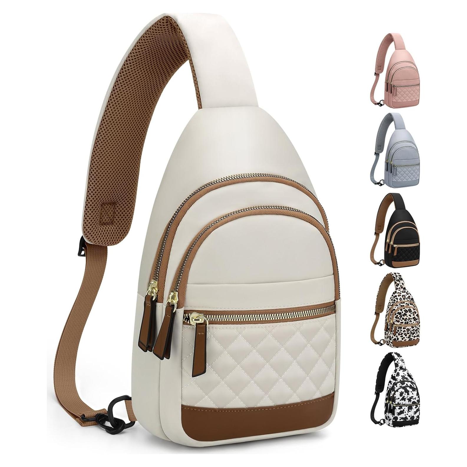Bolso Cruzado Capolo Beige Mediano Impermeable Unisex