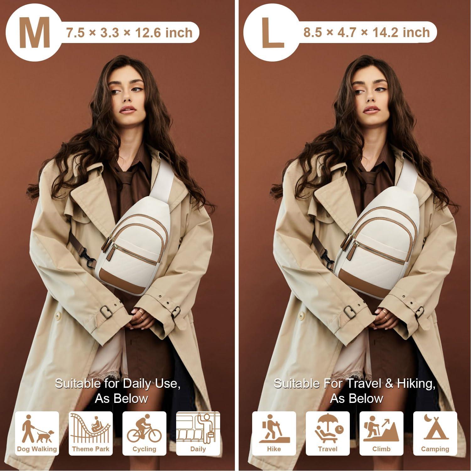 Bolso Cruzado Capolo Beige Mediano Impermeable Unisex