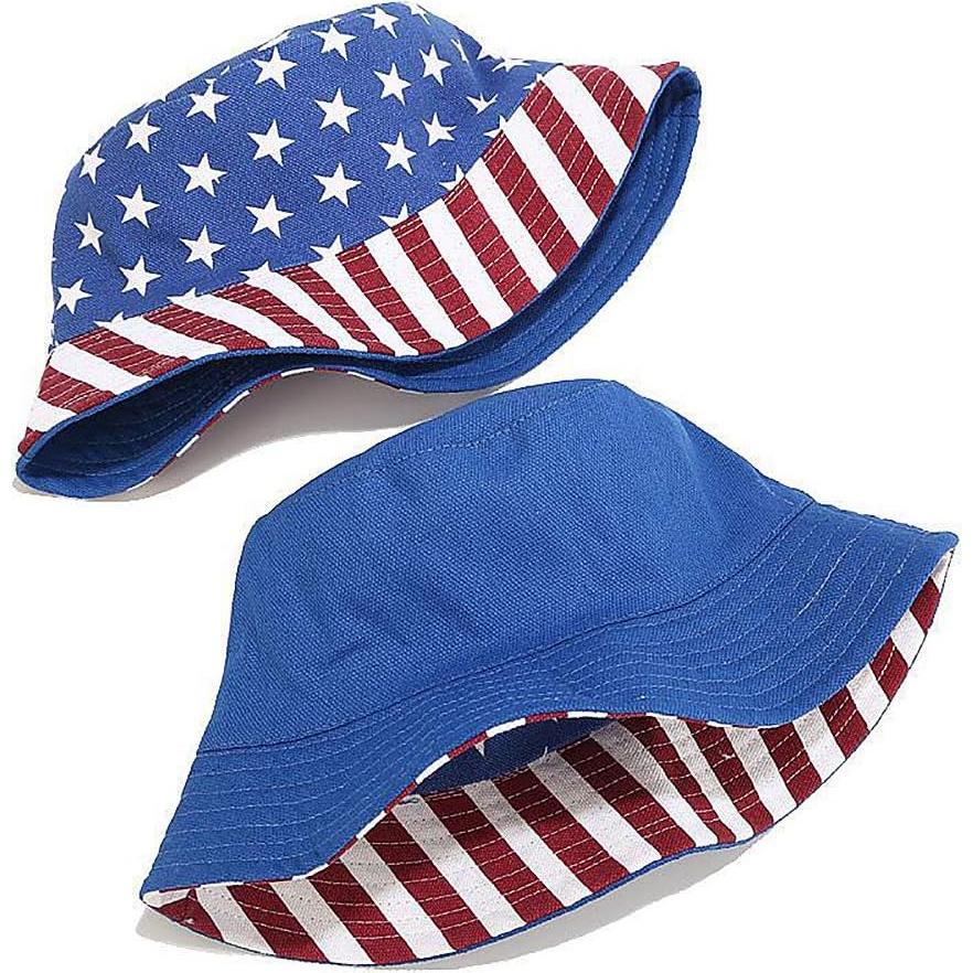 Sombrero de Cubo Reversible XYIYI Bandera Americana para Mujeres