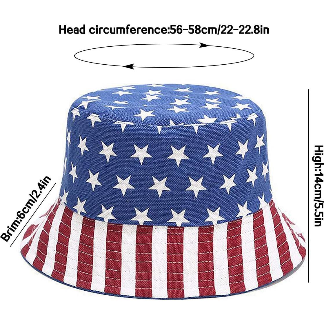 Sombrero de Cubo Reversible XYIYI Bandera Americana para Mujeres