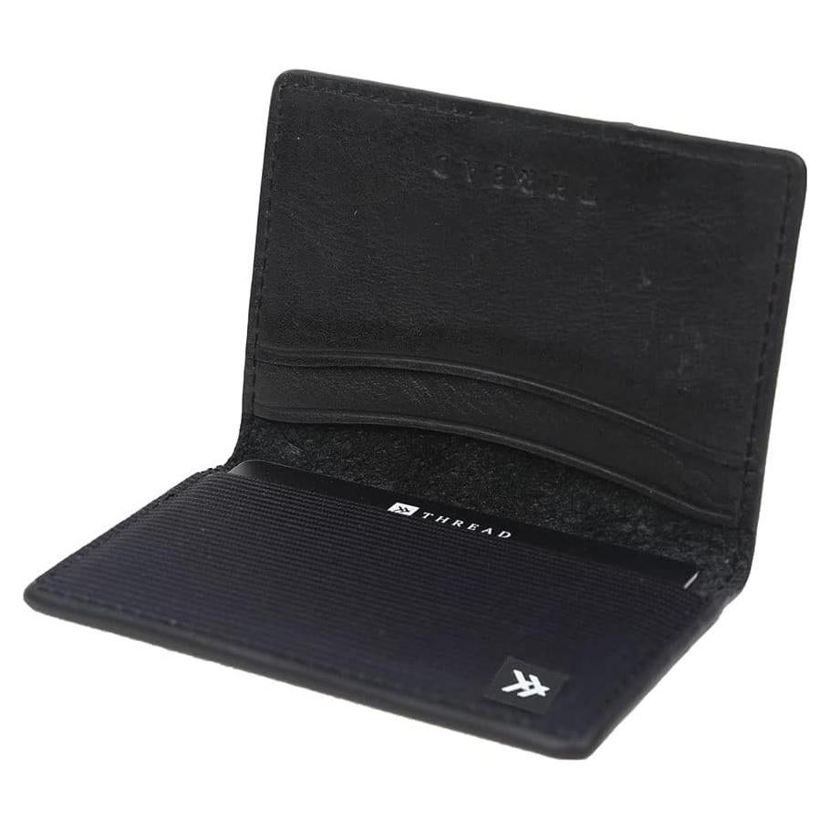 Cartera Bifold Slim Thread Wallets RFID Negra 1.27x6.1cm