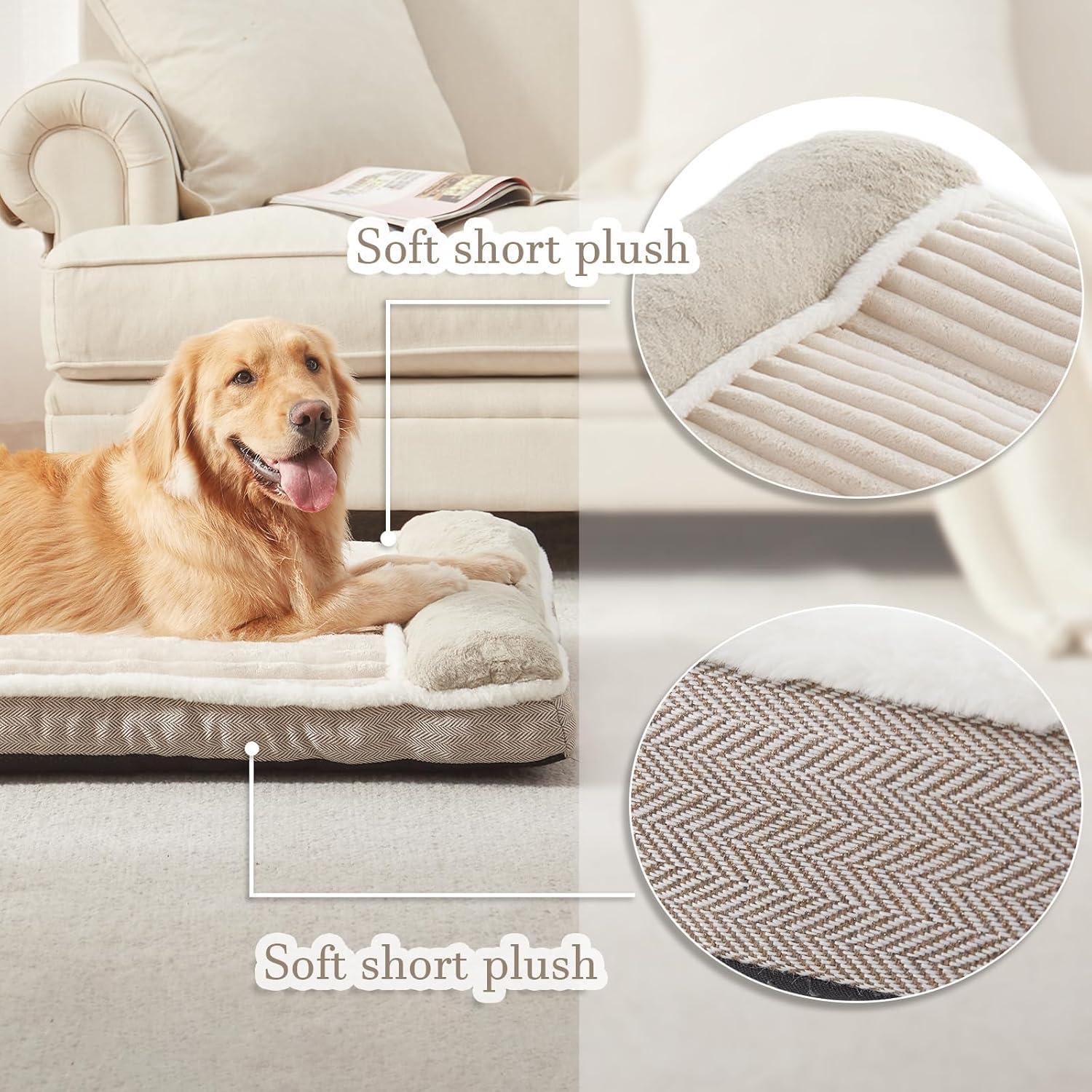Cama para Perros WINDRACING Mediana 76x51 cm Suave Beige