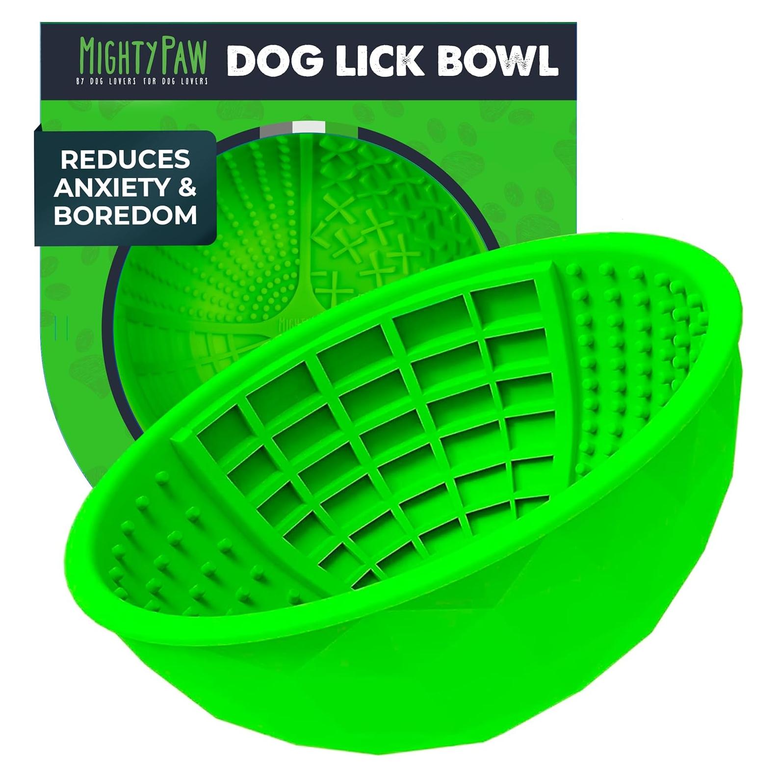 Tazón Lamer Interactivo Mighty Paw Verde, Silicona BPA Libre